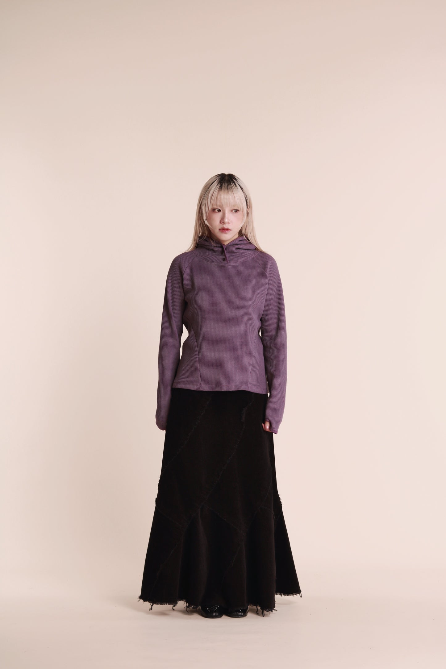 Frayed Mermaid Skirt (Black)