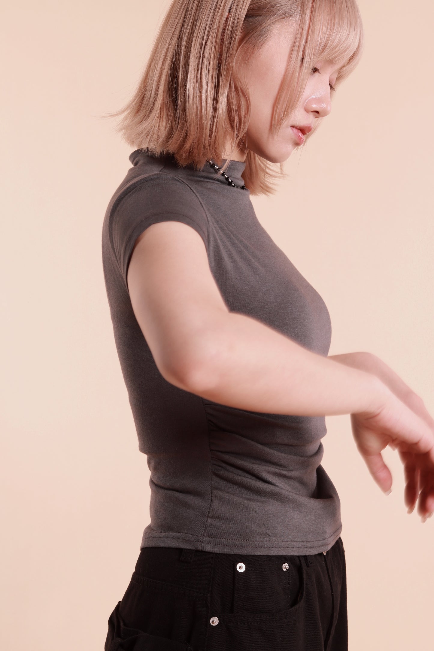 Gathered Tee (Charcoal)