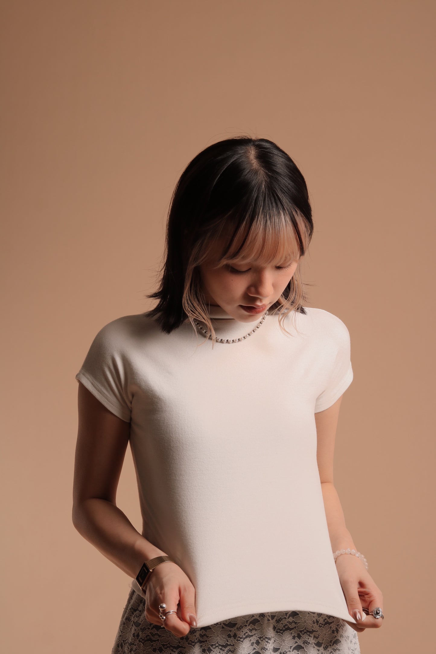 Cap Sleeve Tee (Ivory)