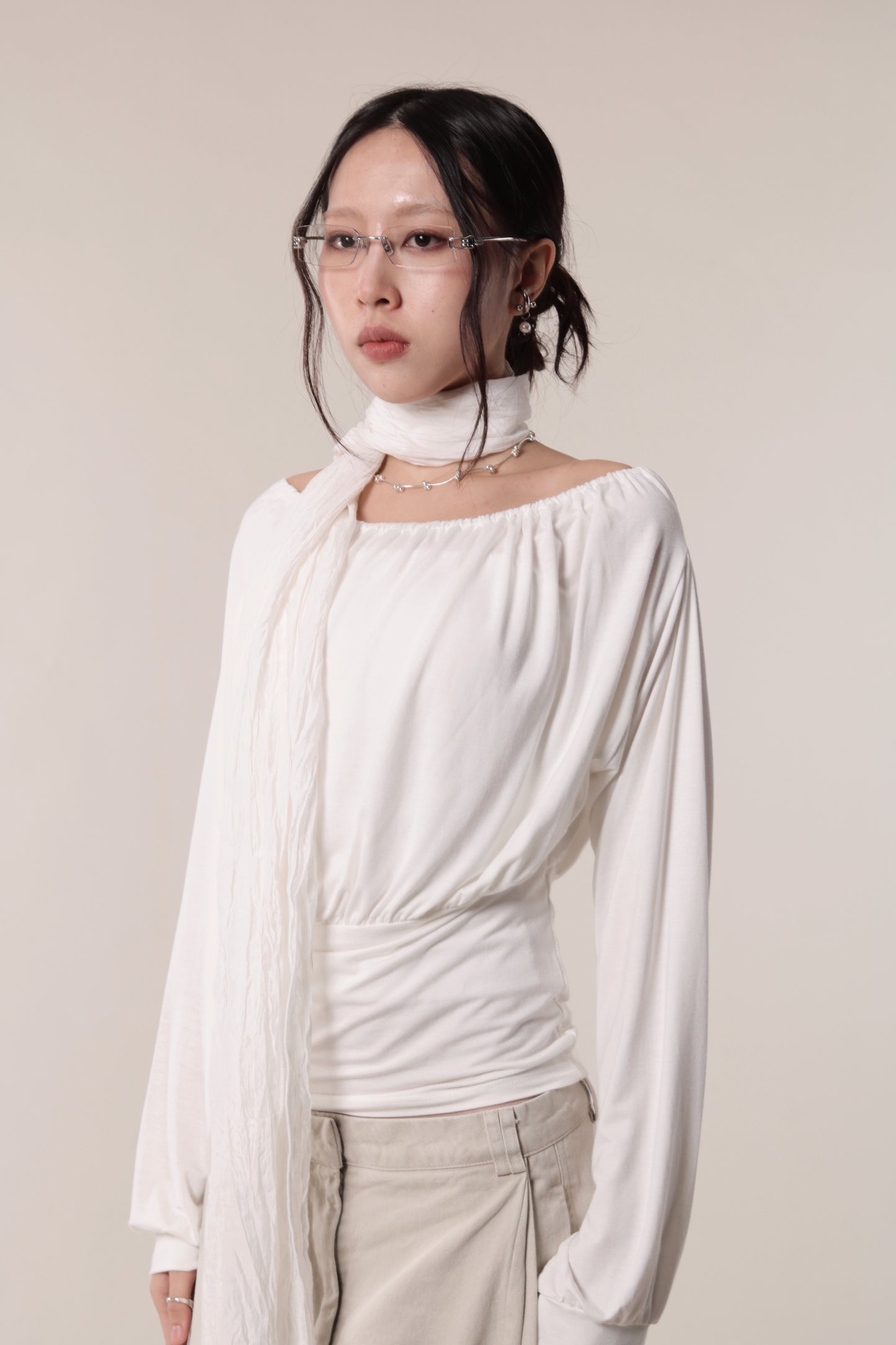 Luna Gathered Top (Ivory)