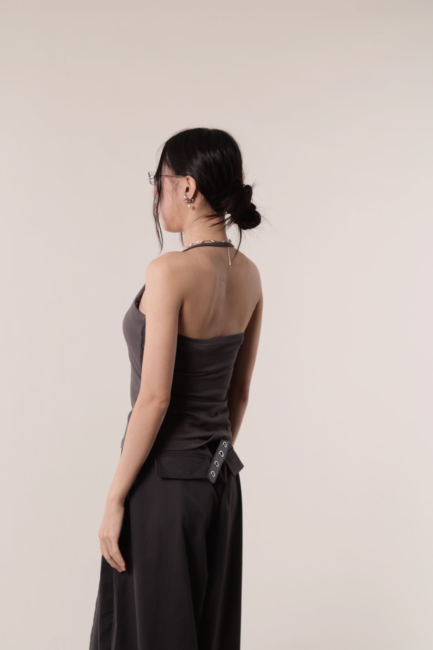 Halter Bra Top (Charcoal)