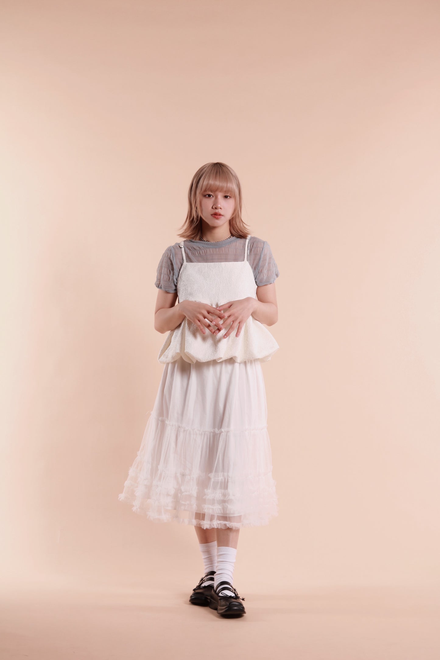 Doll Lace Ruffle Skirt (White)