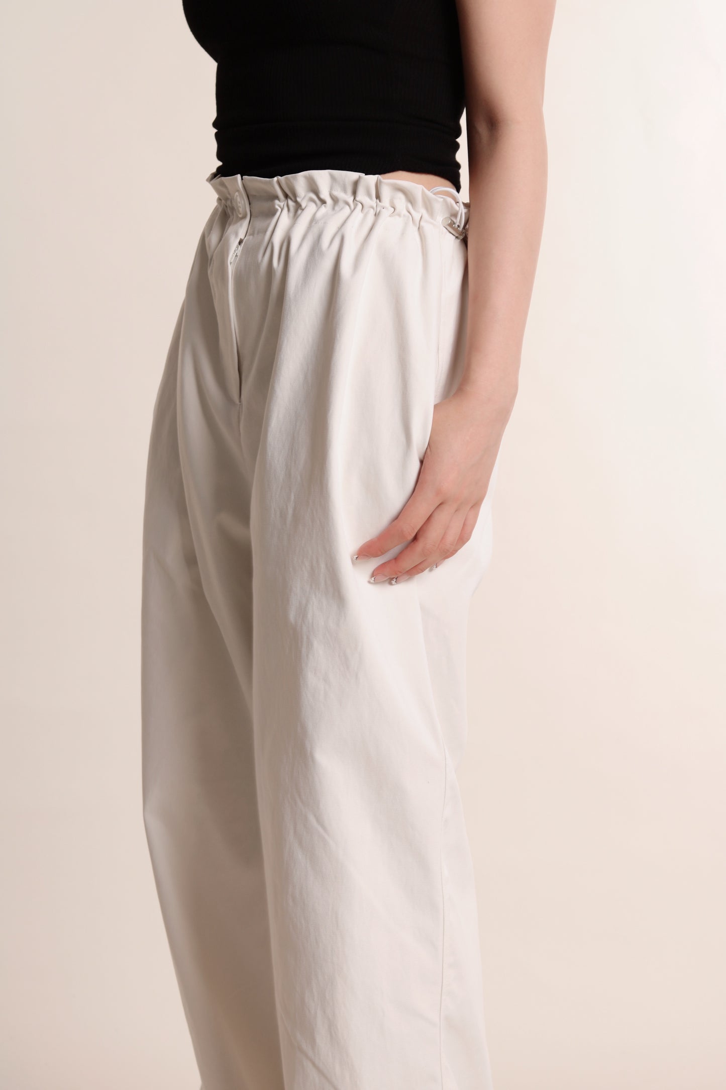 Delia Gathered Pants (Ivory)