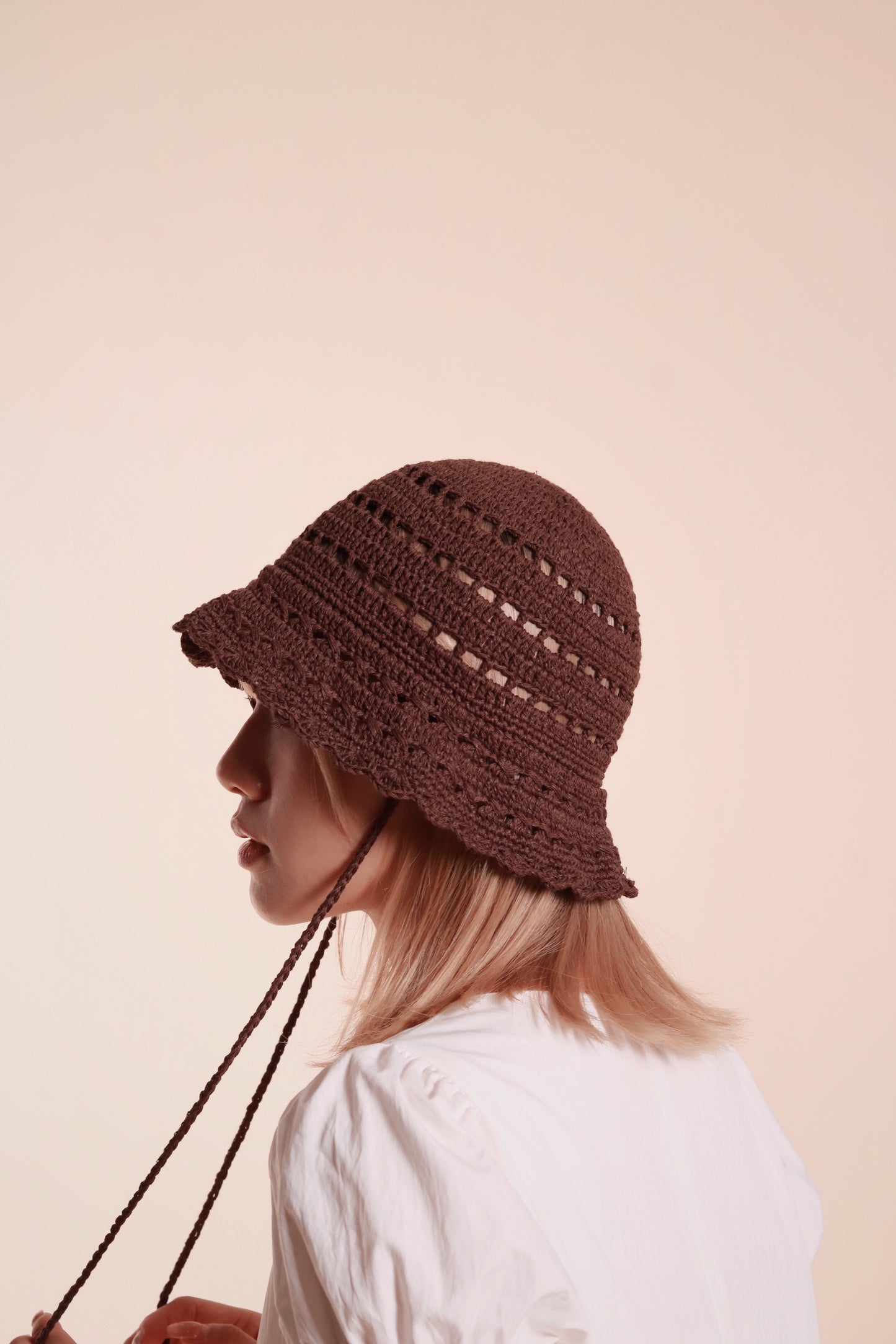 Mesh Bucket Hat (Brown)