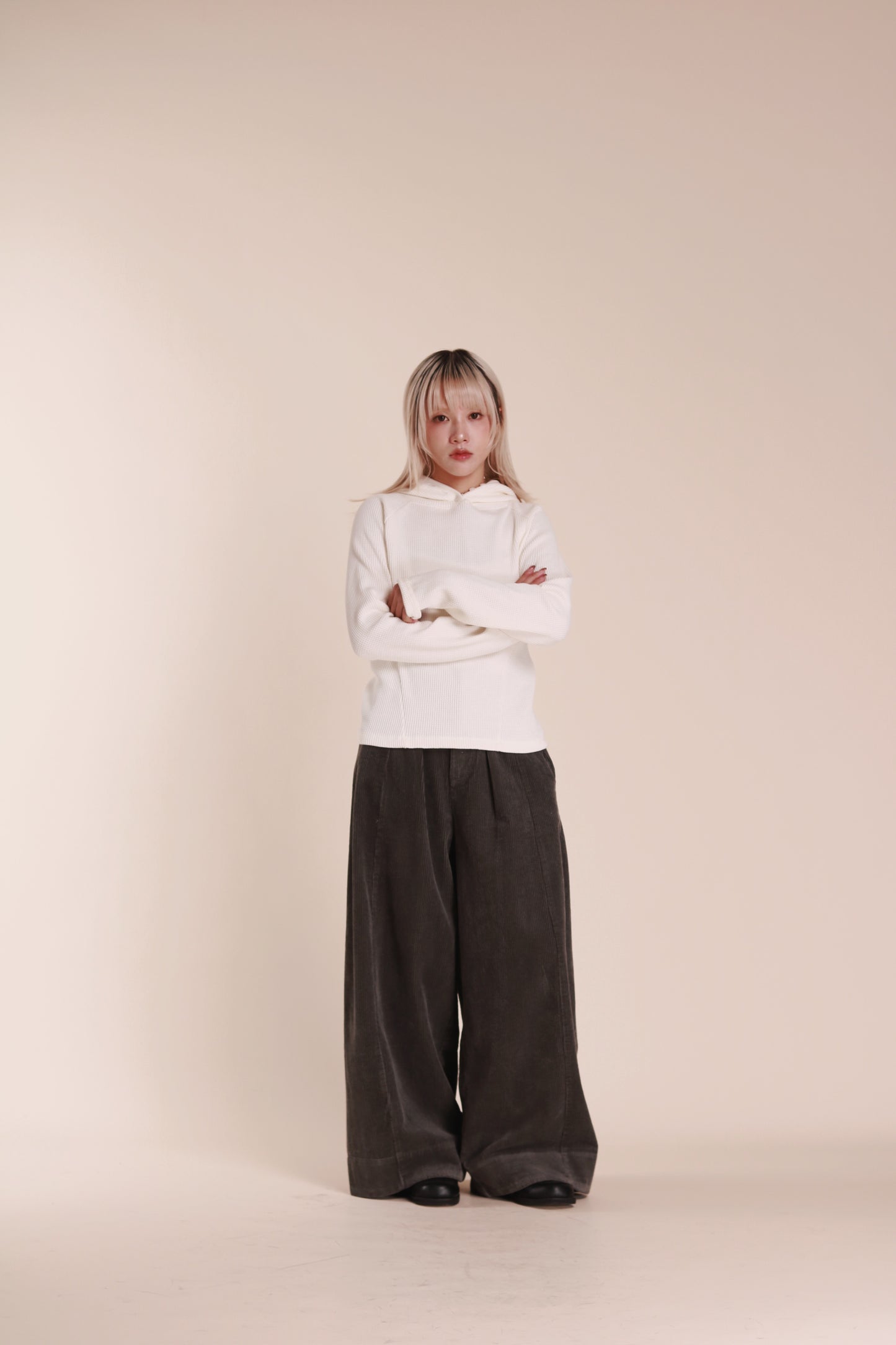 Corduroy Wide Pants (Grey)