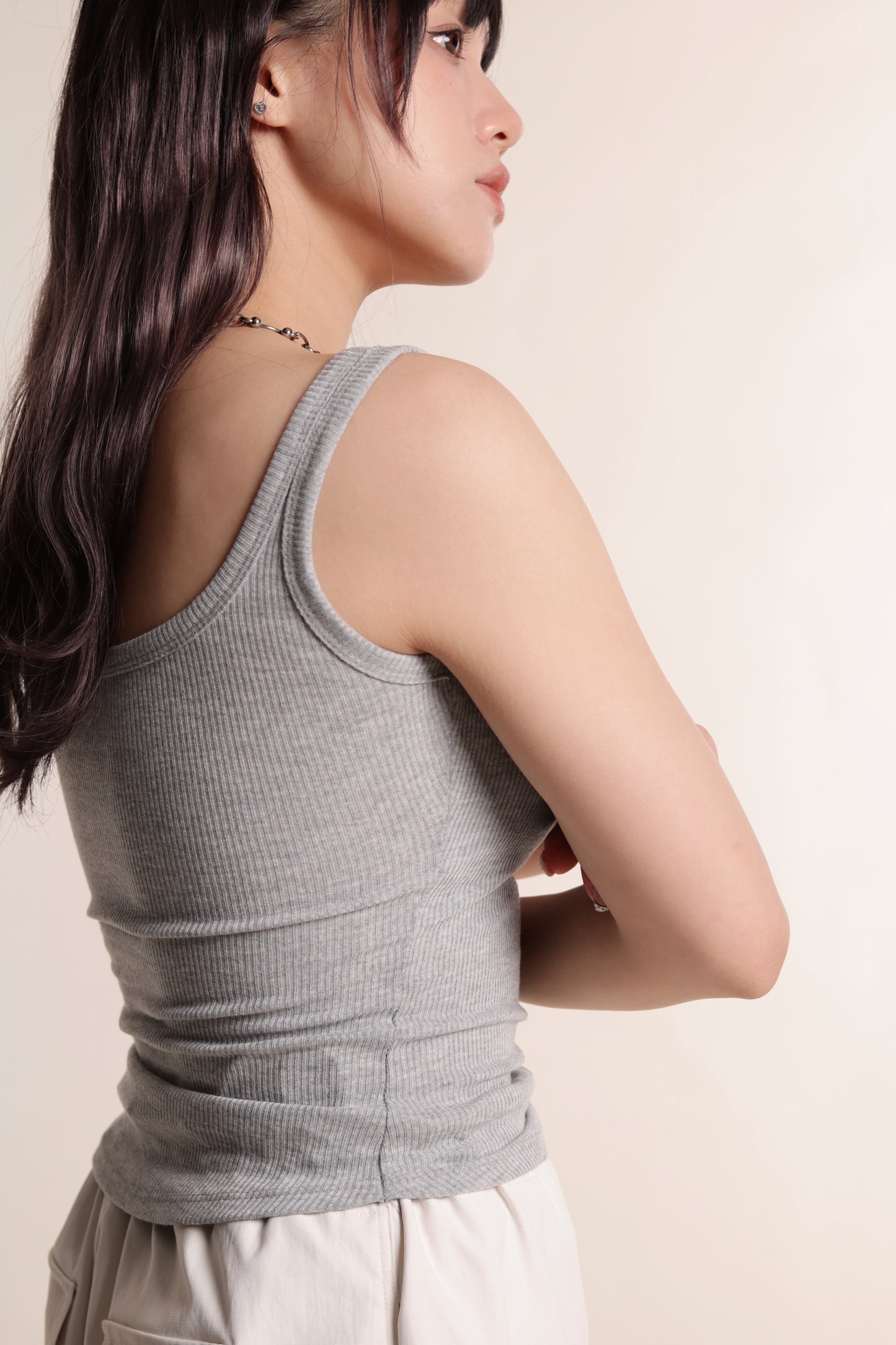 Square Neck Bra Top (Grey)