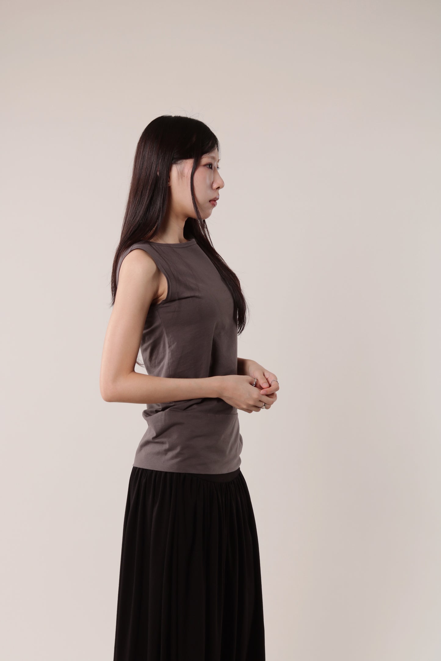 Amos Sleeveless Top (Brown)