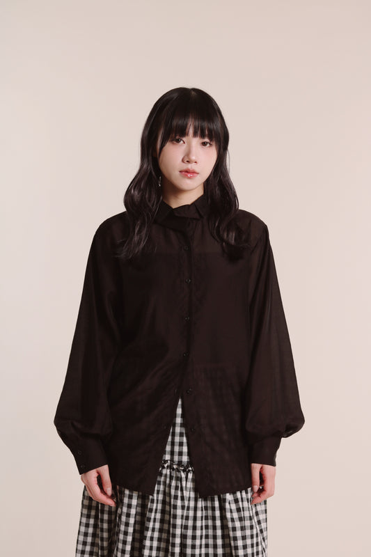 Sheer Collar Shirt (Black)