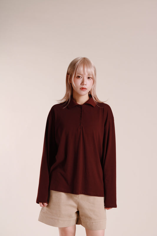 Autumn Polo Top (Wine)
