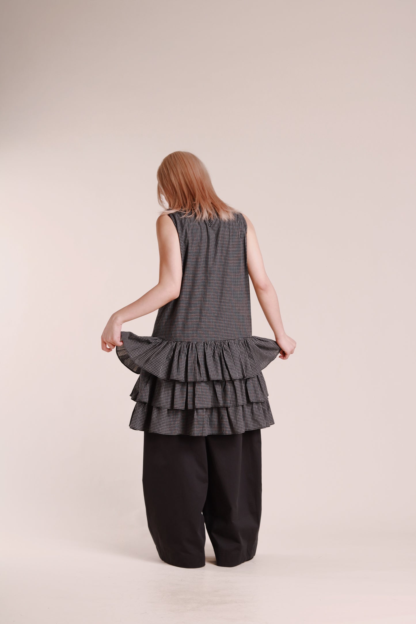 Layered Ruffle Dress (Black)