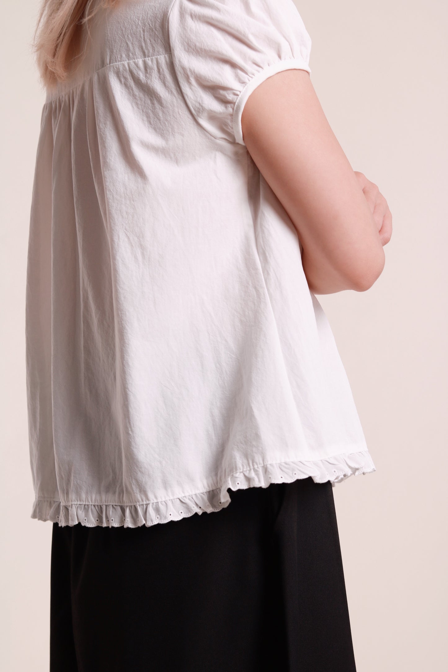 Puff Sleeve Blouse (White)