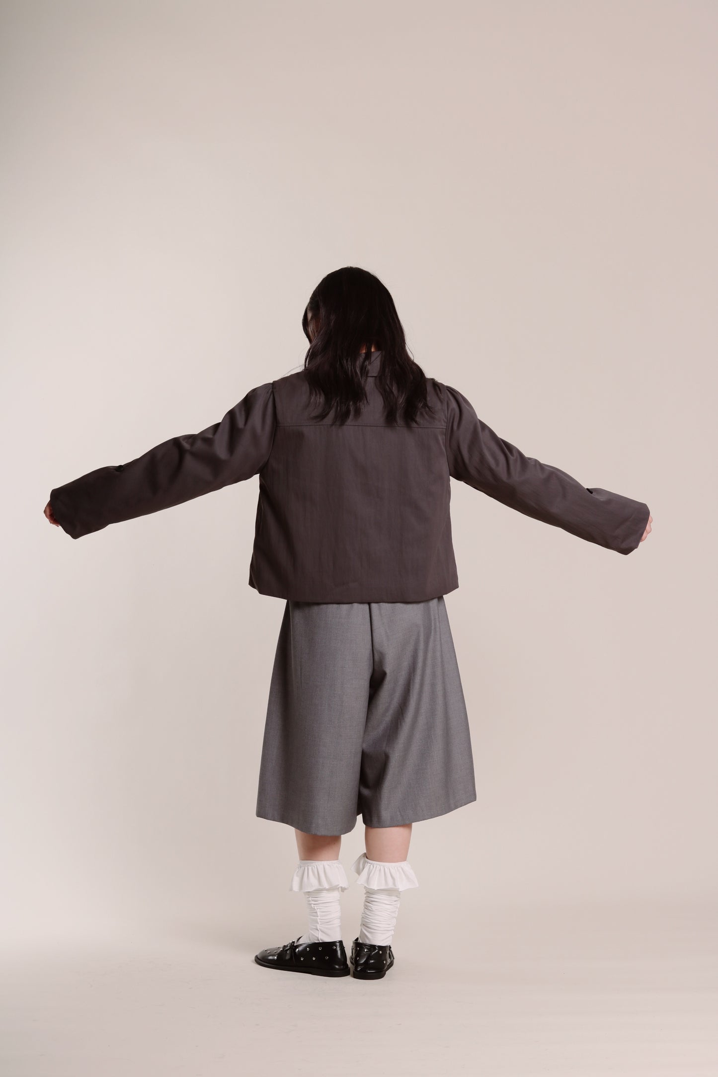 Doll Ribbon Jacket (Charcoal)