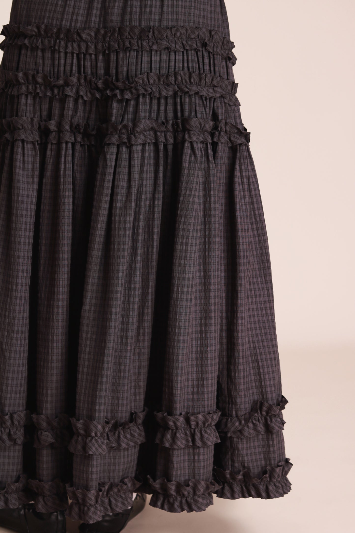 Doll Double Ruffle Skirt (Black)