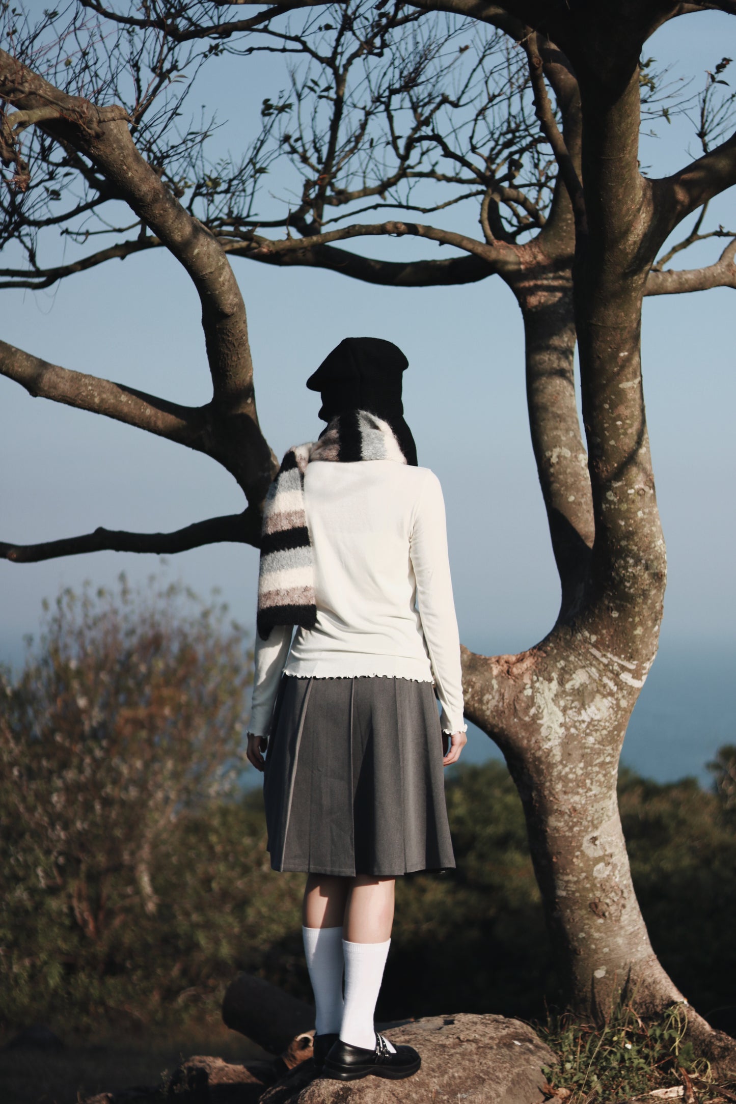 Doll Pleated Mini Skirt (Grey)