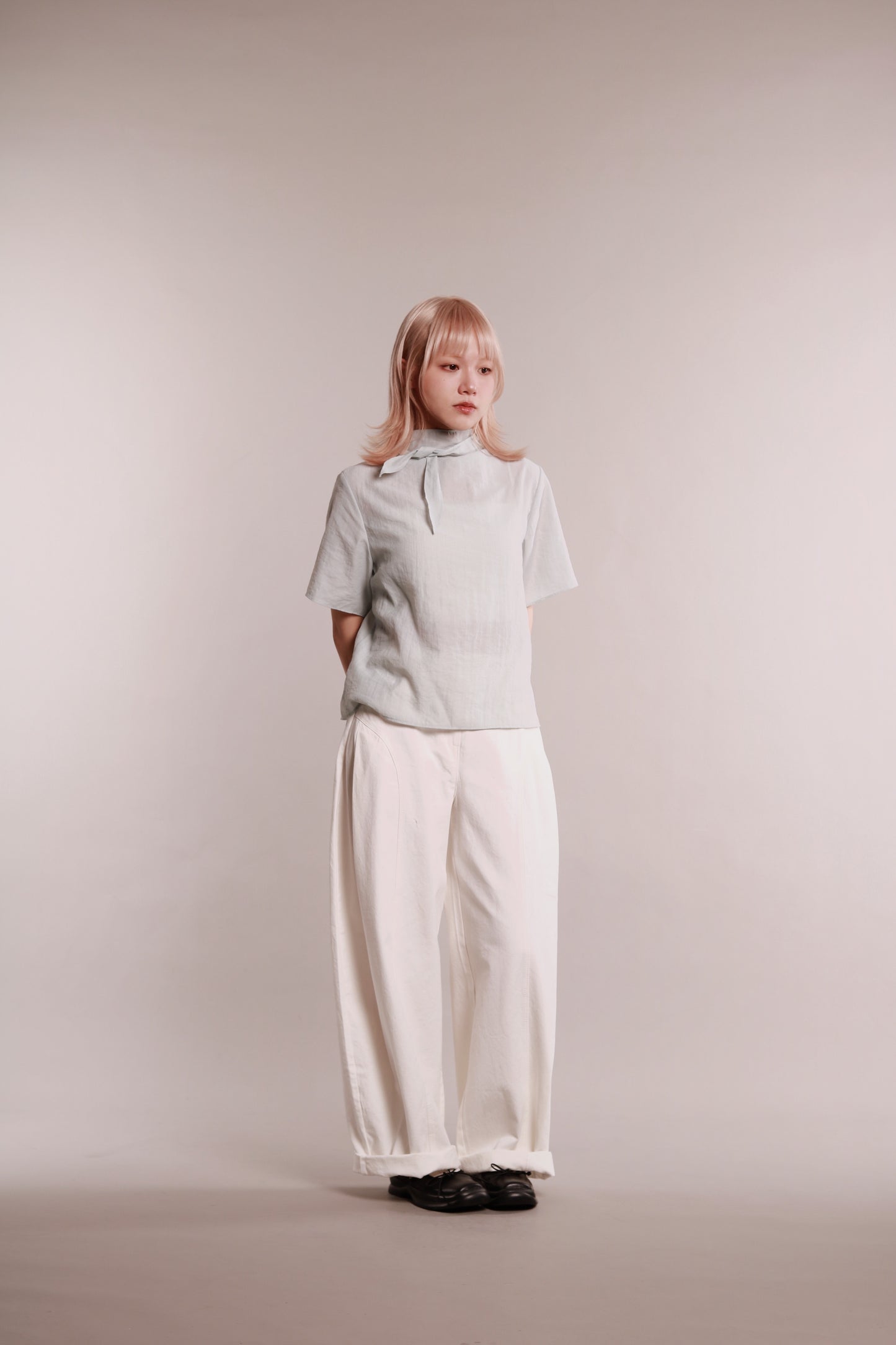 See Through Tie Top (Sky)