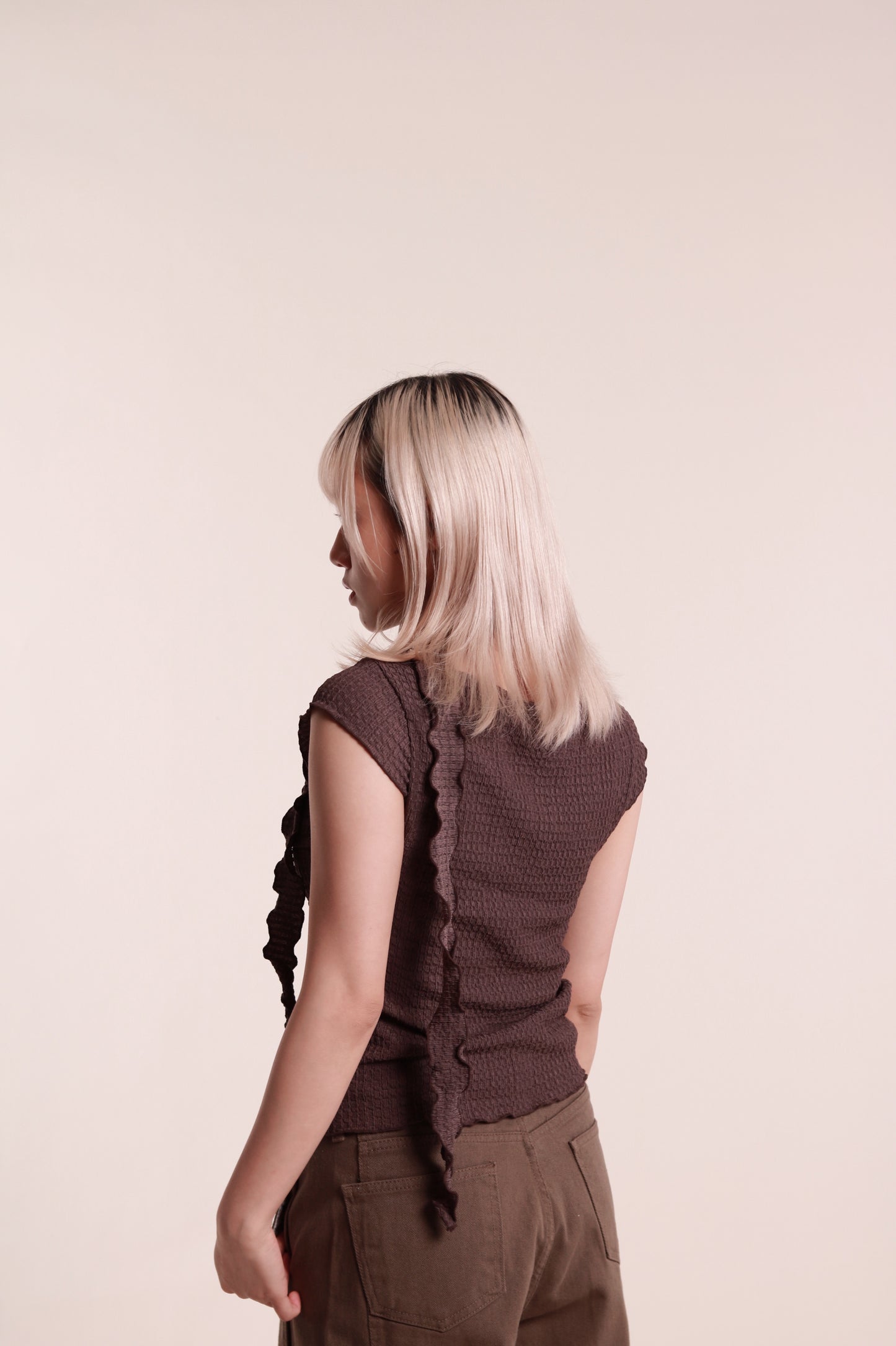 Gathered Tee Set (Brown)