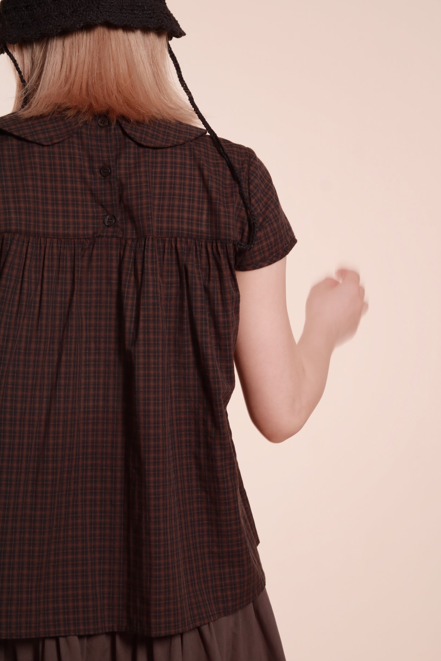 Doll Bow Blouse (Brown)
