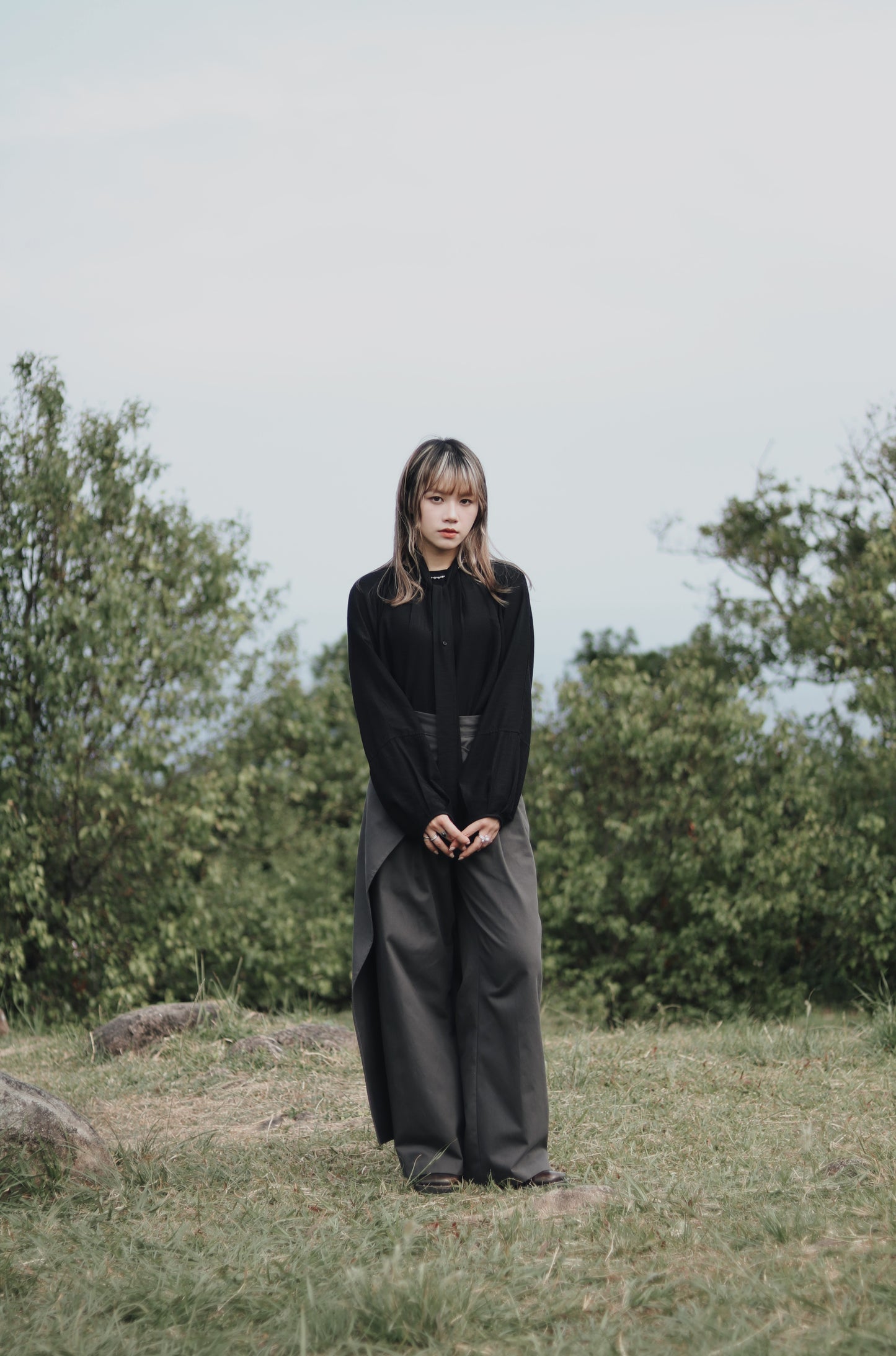 Layered Pants (Charcoal)