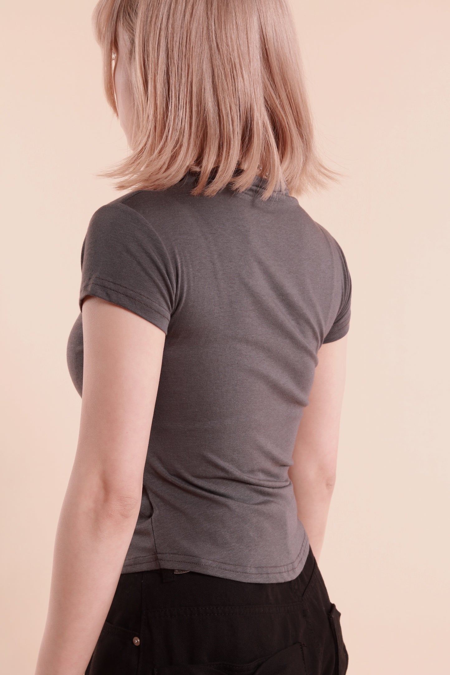 Gathered Tee (Charcoal)