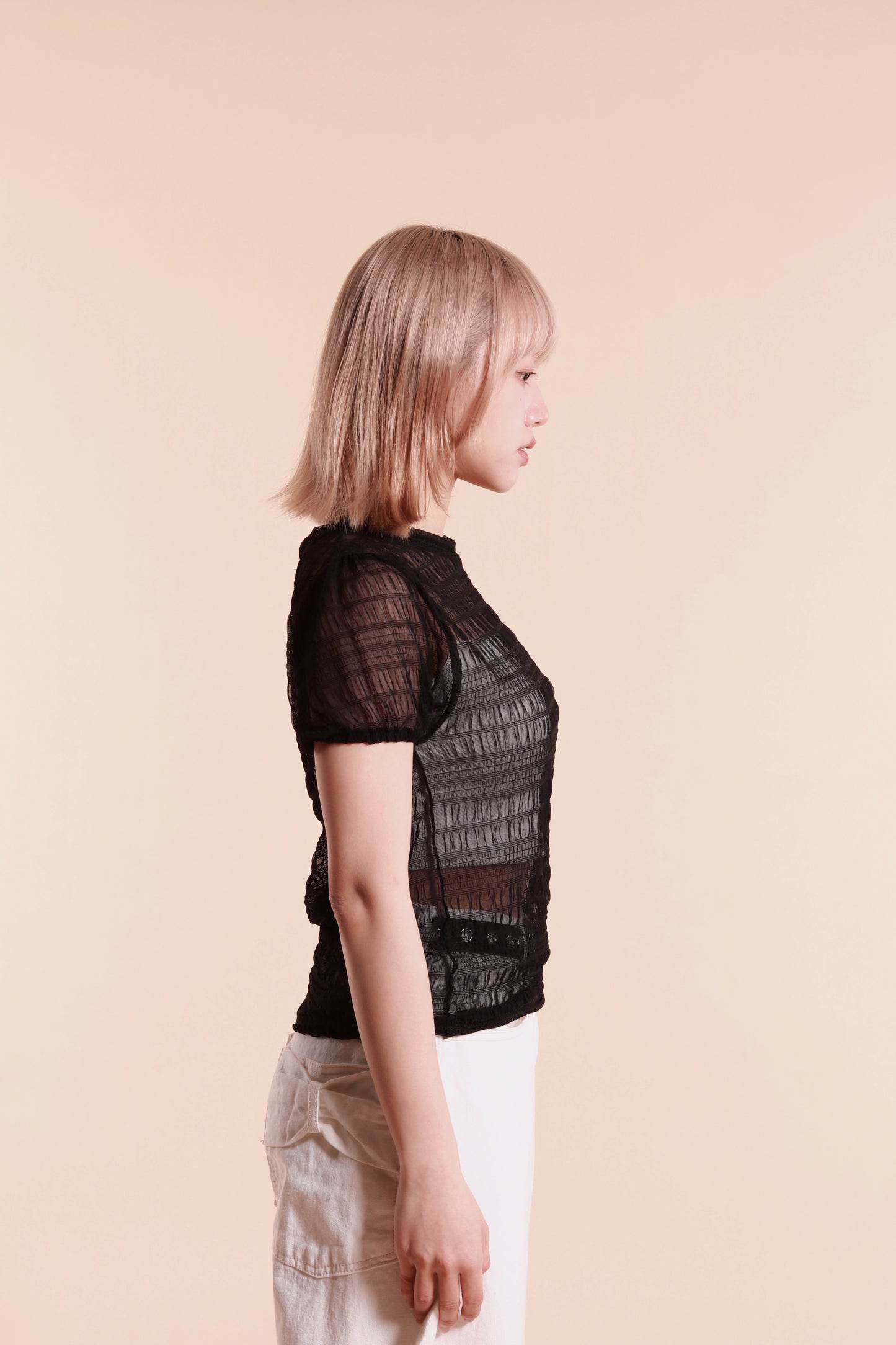 Little Puff See Through Top (Black)