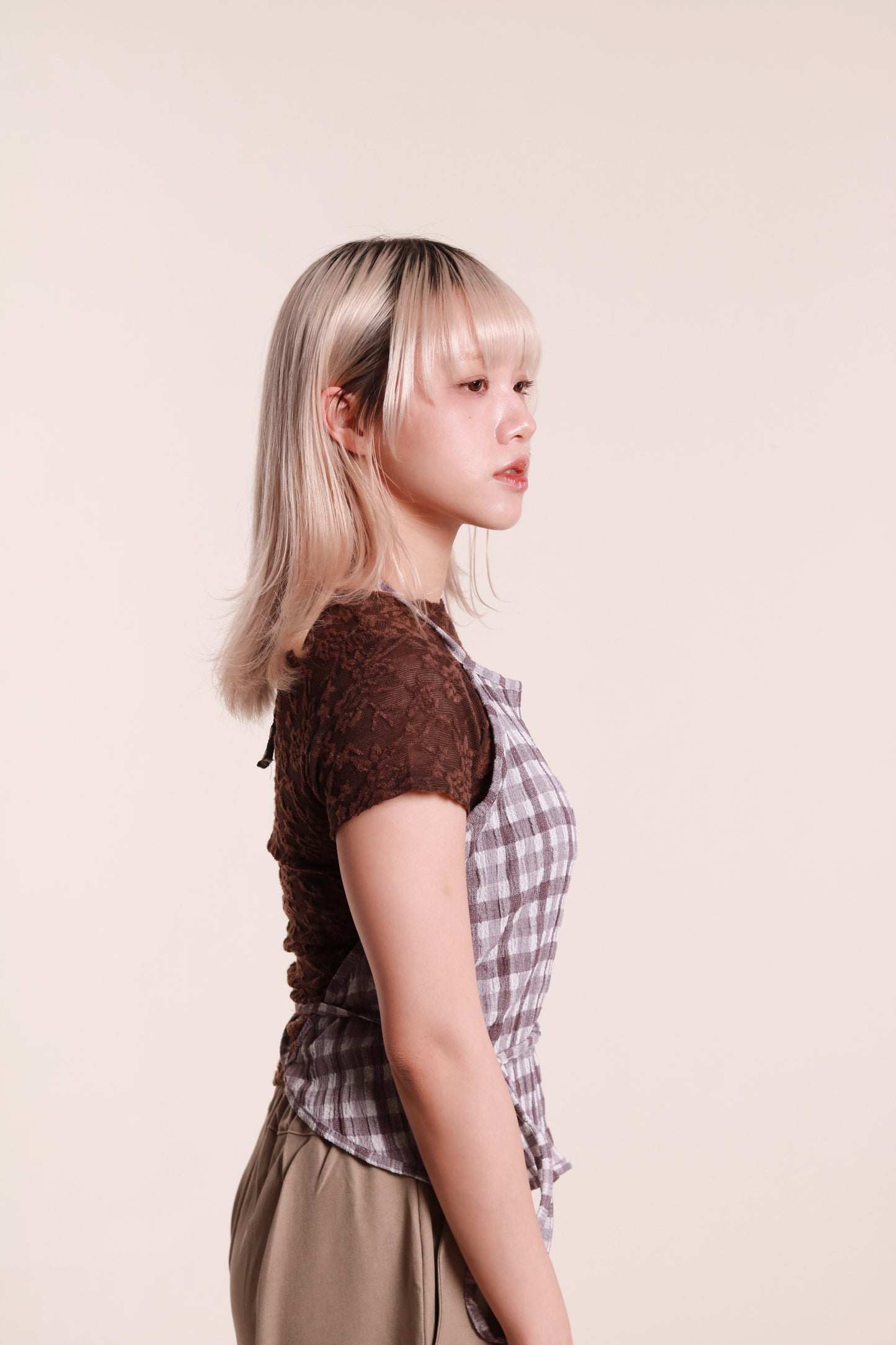 Checkered Halter Top (Purple)