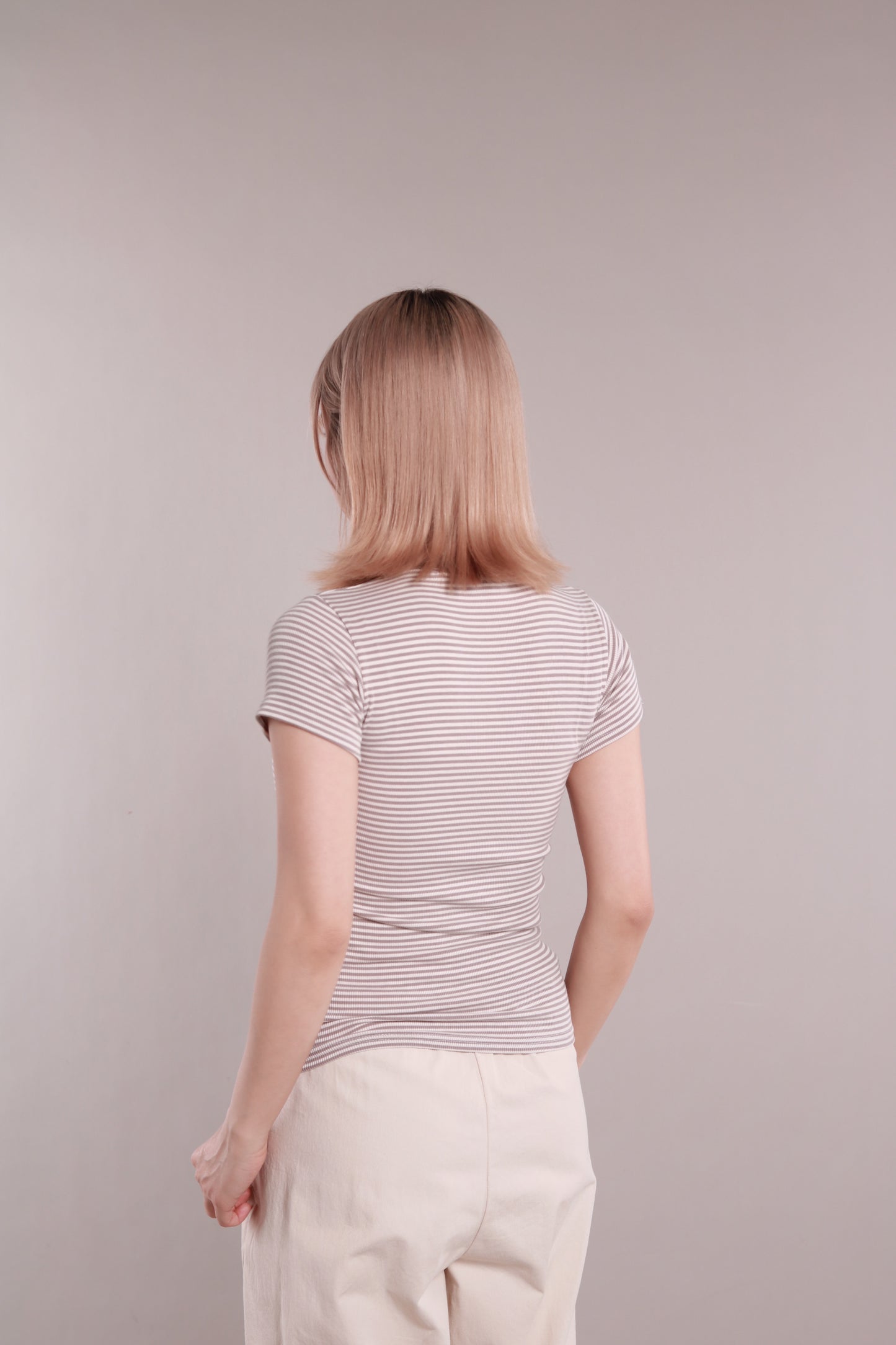 Basic Striped Tee (Beige)