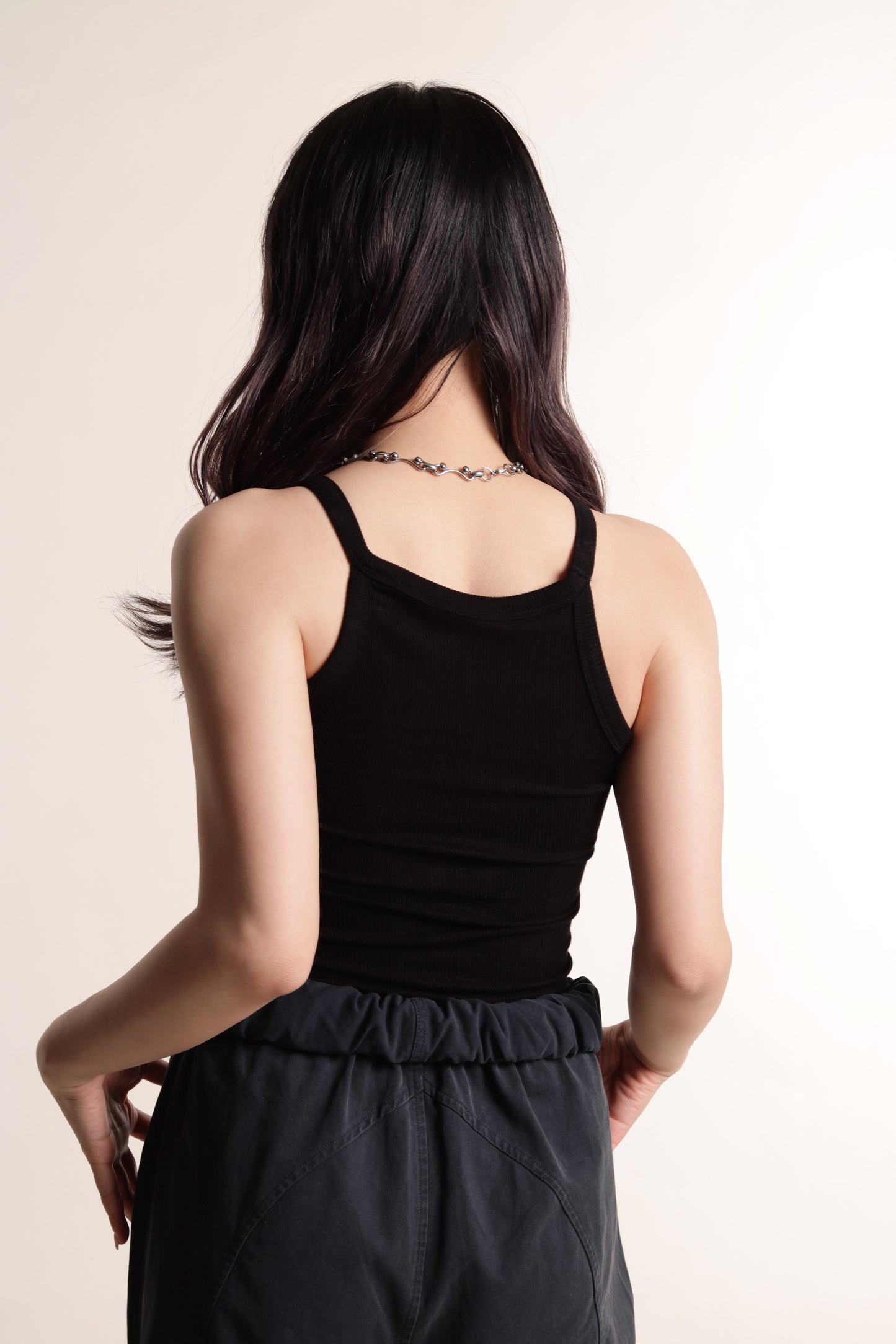 Ribbed Slim Bra Top (Black)