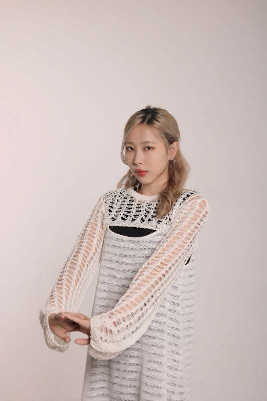 Net Crop Top (White)