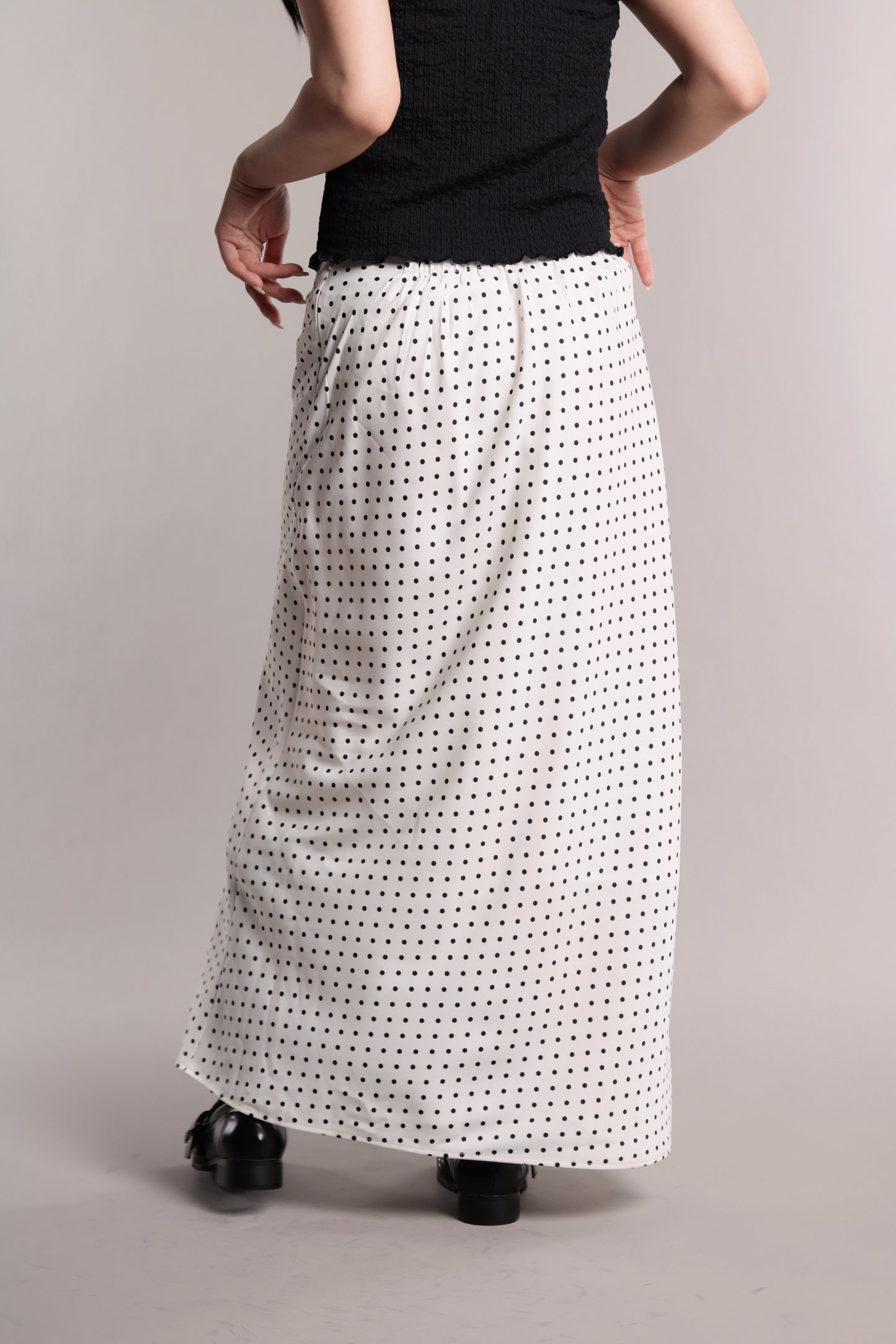 Polka Dot Skirt (White)