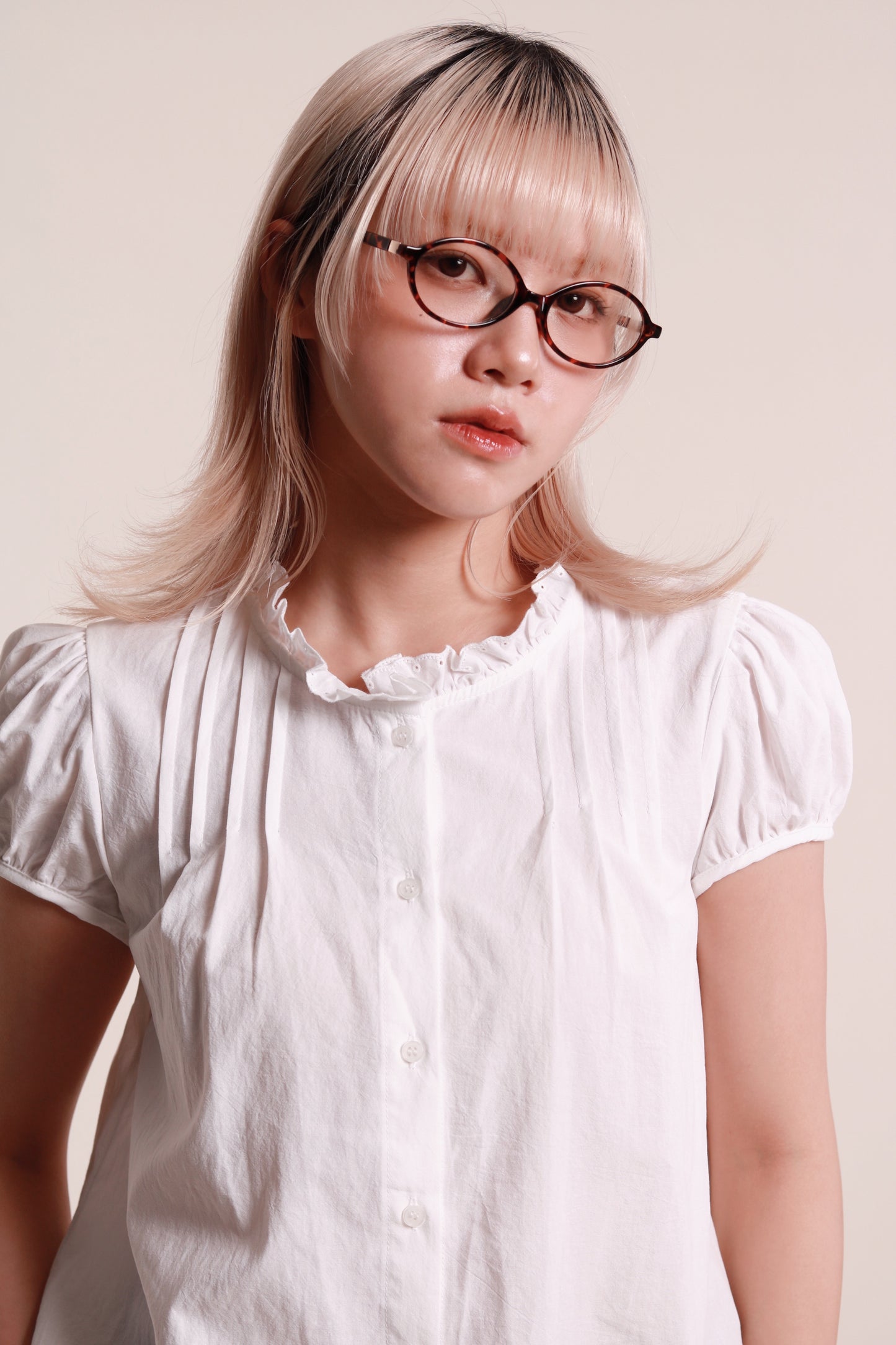 Puff Sleeve Blouse (White)