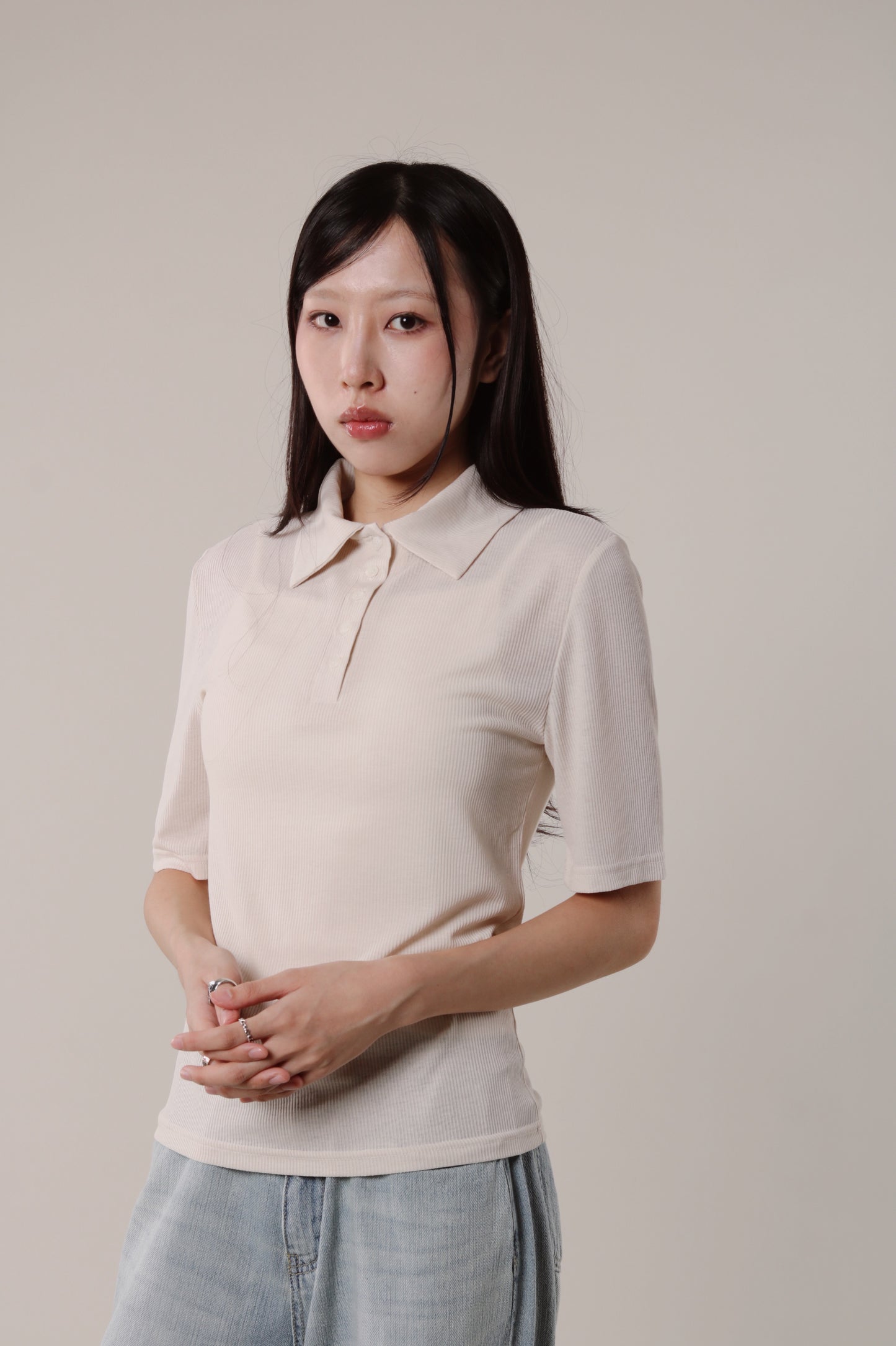 Summer Polo Tee (Beige)