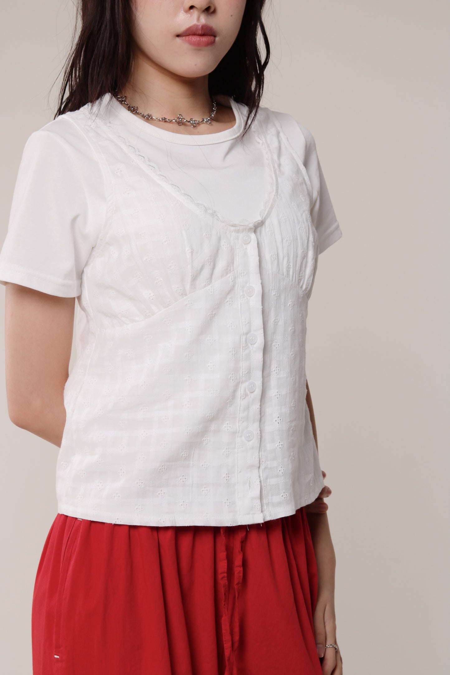 Retro Lace Vest (White)