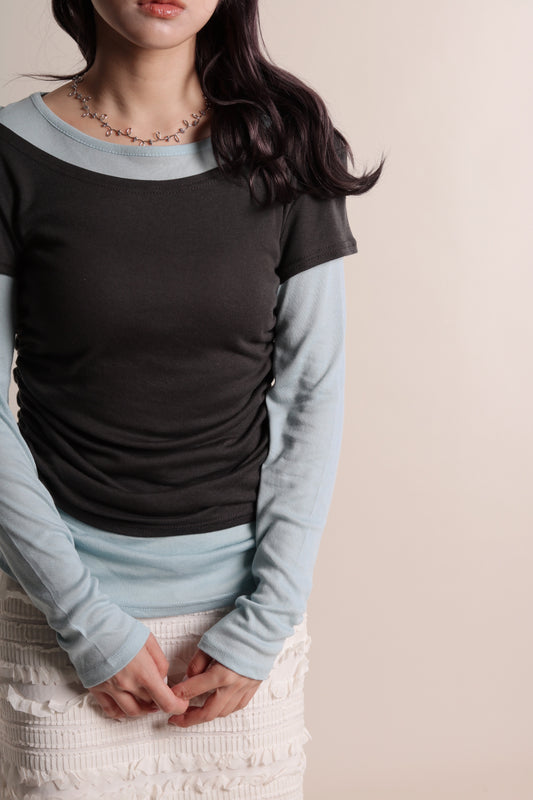 Mila Layered Top (Sky)