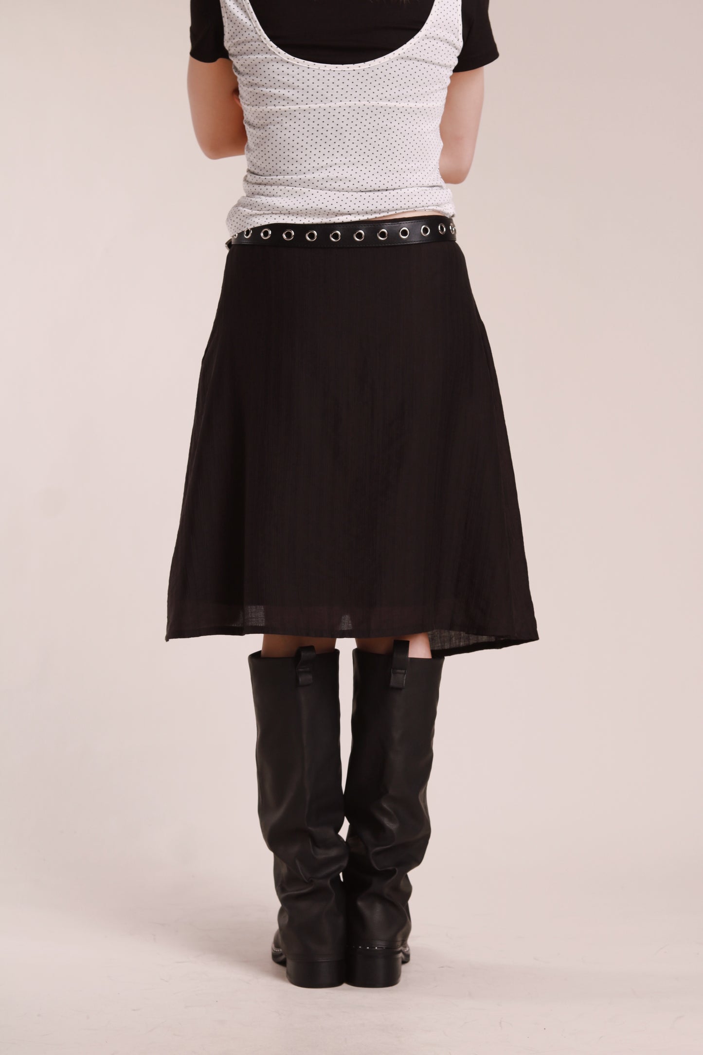 Asymmetric Mini Skirt (Black)