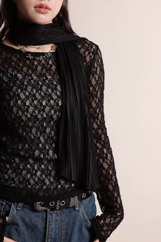 Breeze Pleated Scarf (Black)