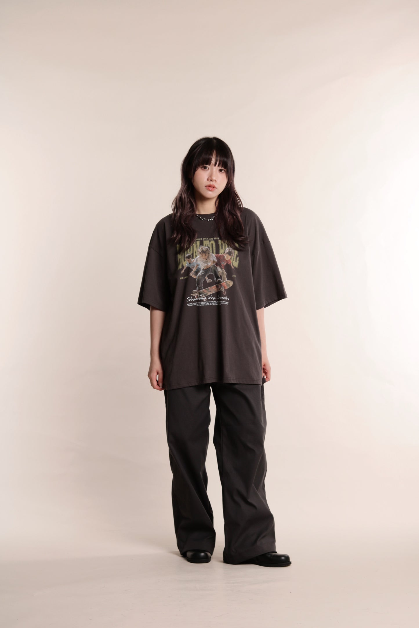 Delia Gathered Pants (Charcoal)