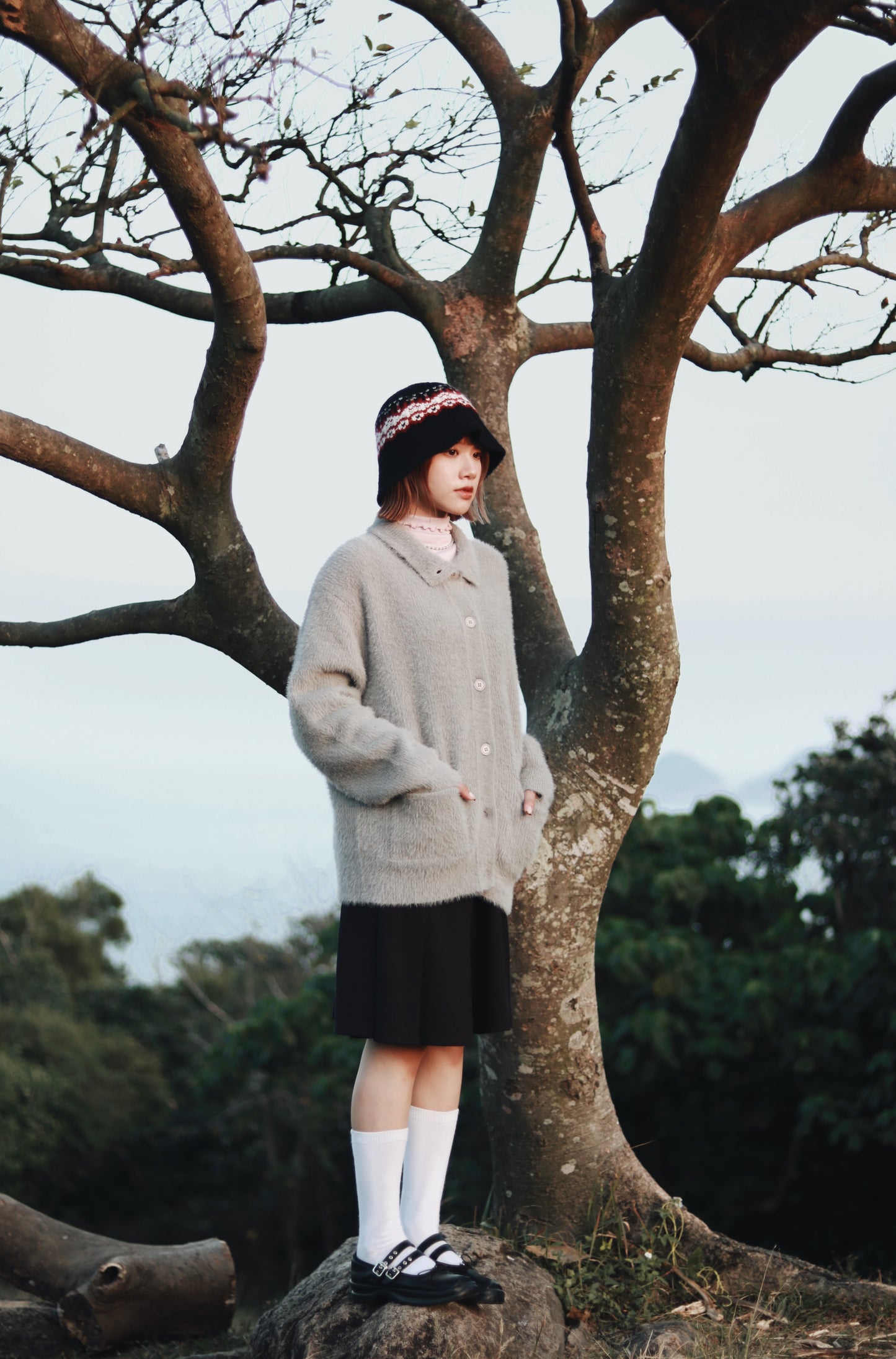 Doll Pleated Mini Skirt (Black)