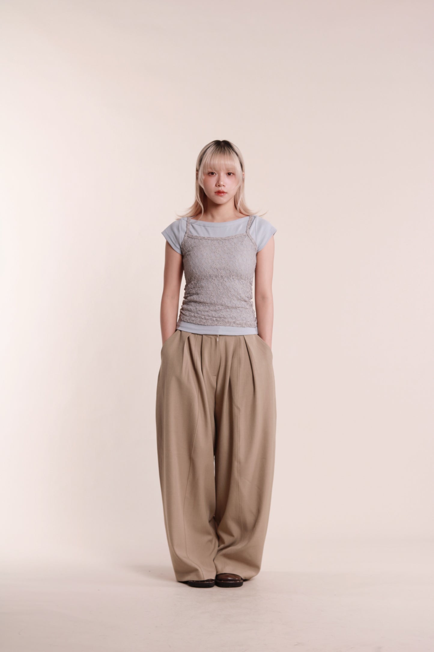 Mesh Sleeveless Top (Grey)