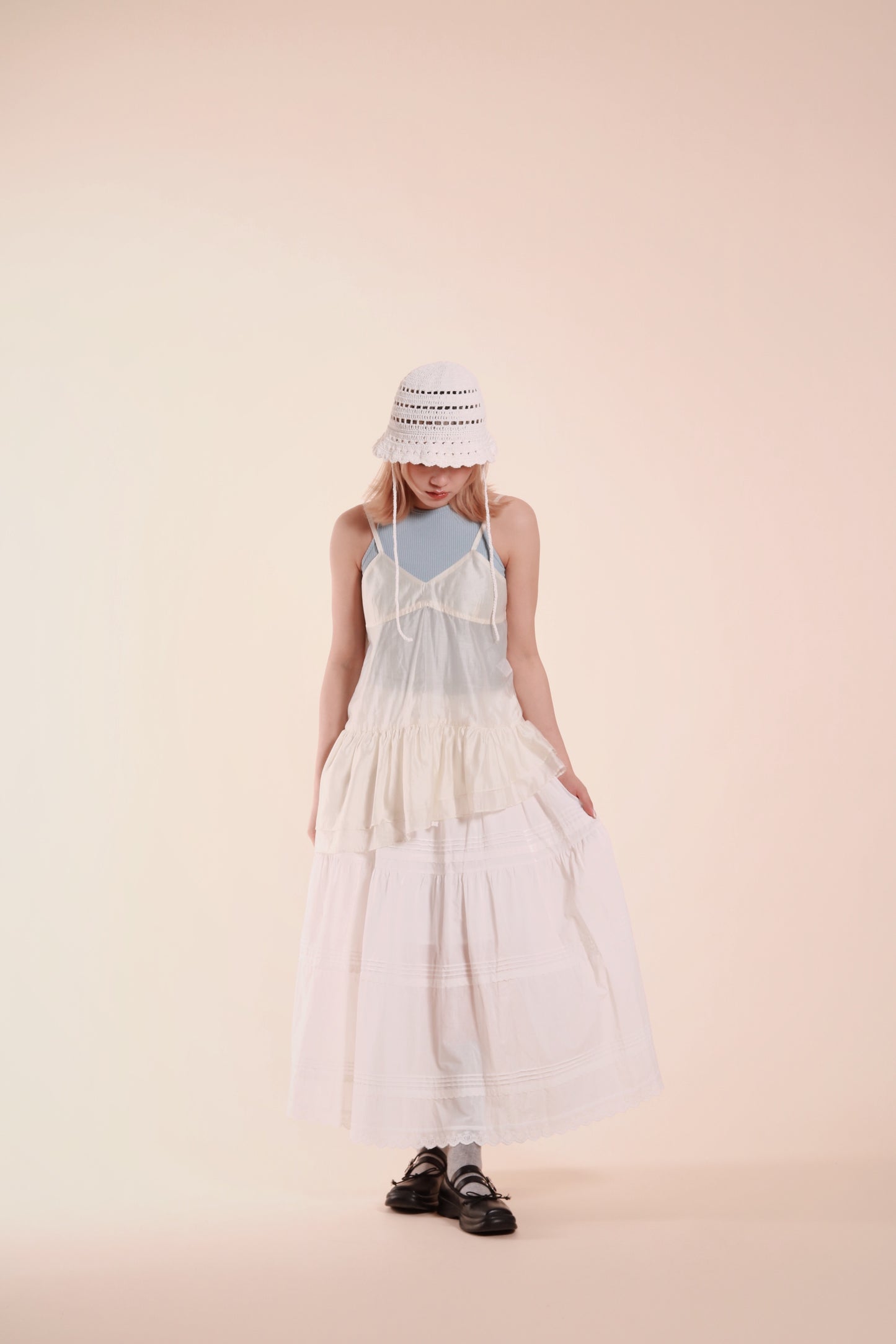 Ruffle Sleeveless Top (Ivory)