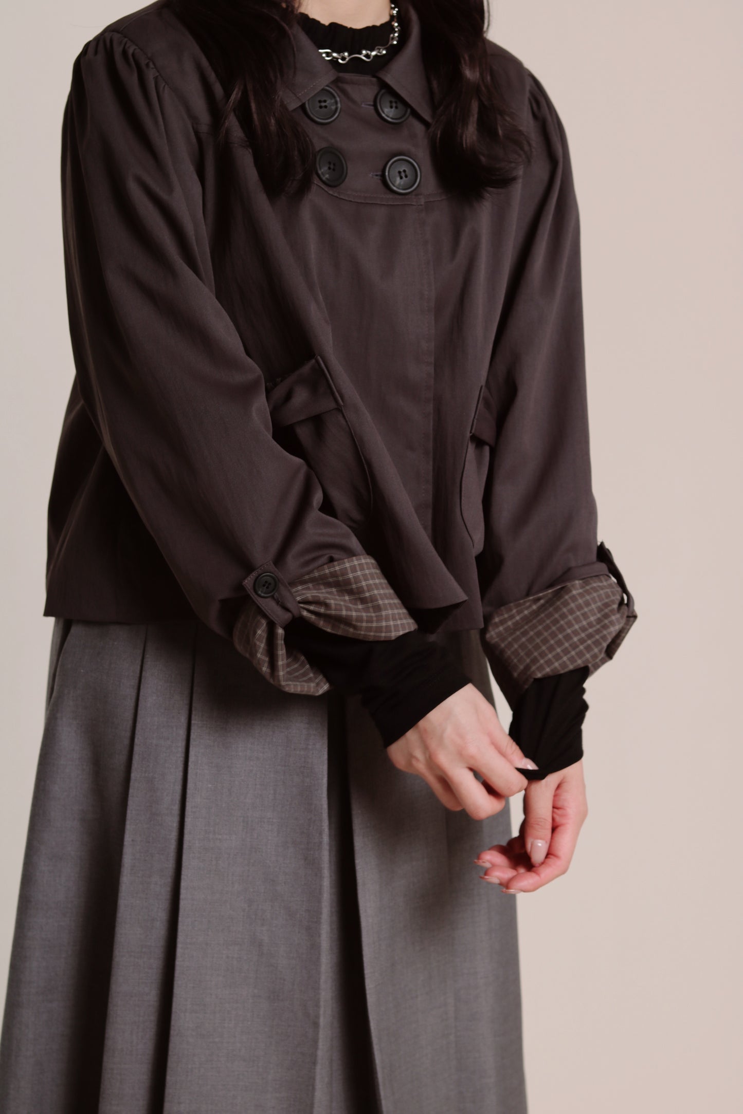 Doll Ribbon Jacket (Charcoal)