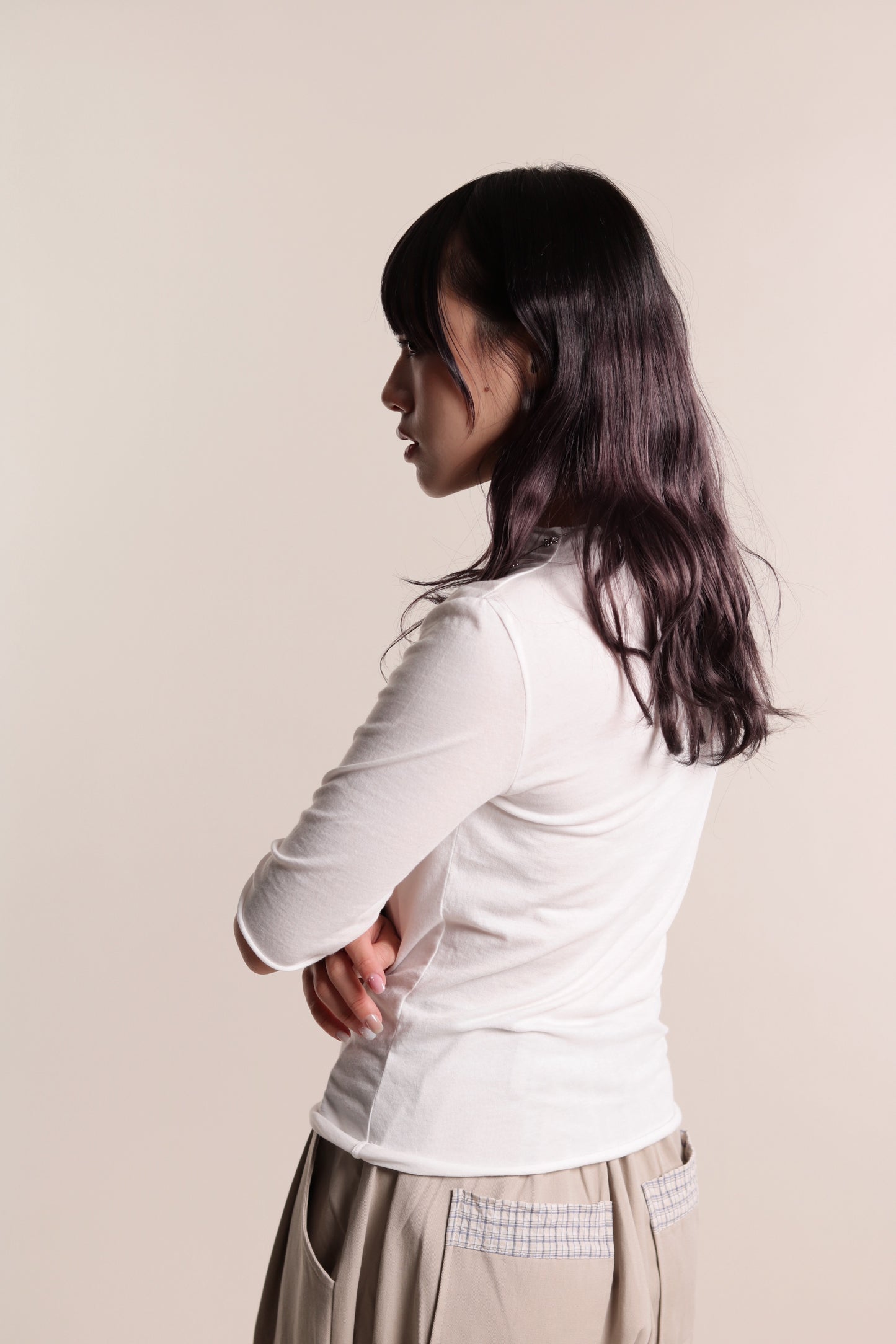 Pure Mock Neck Top (White)