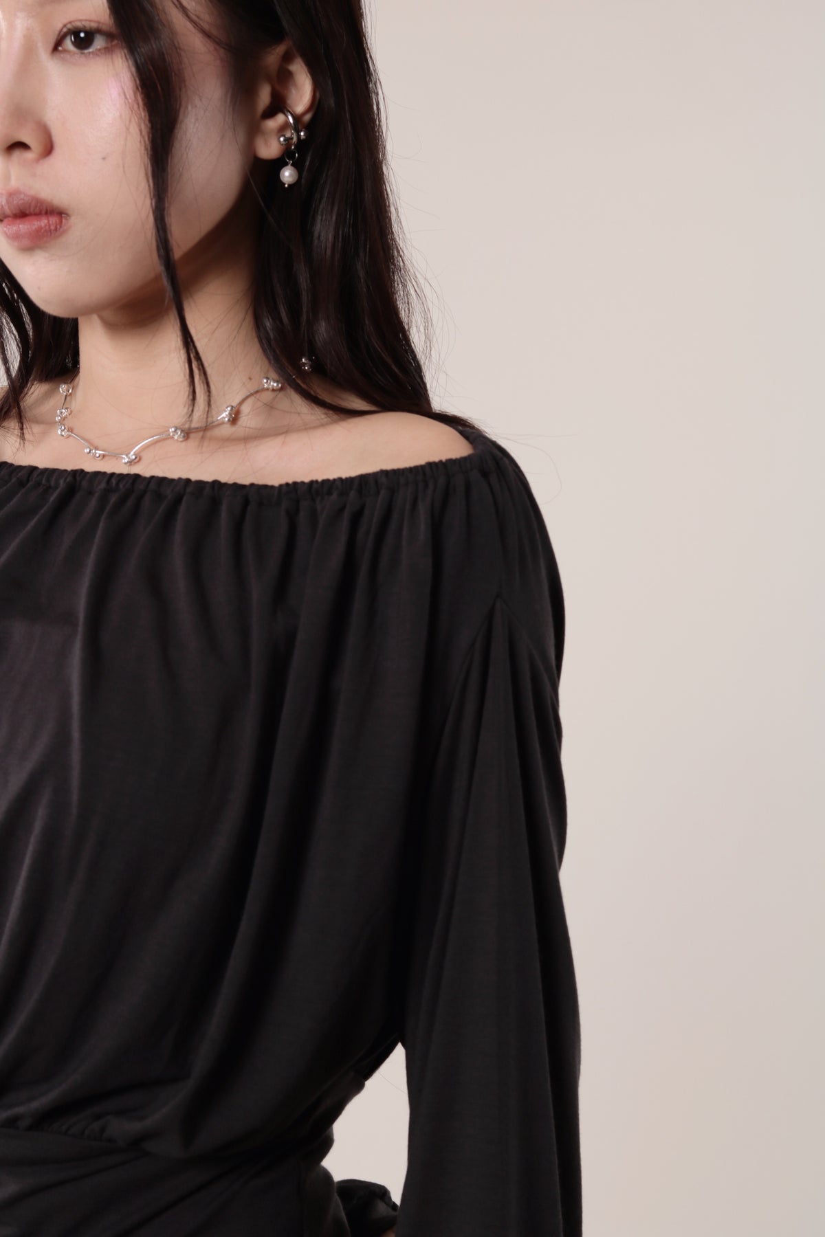 Luna Gathered Top (Black)