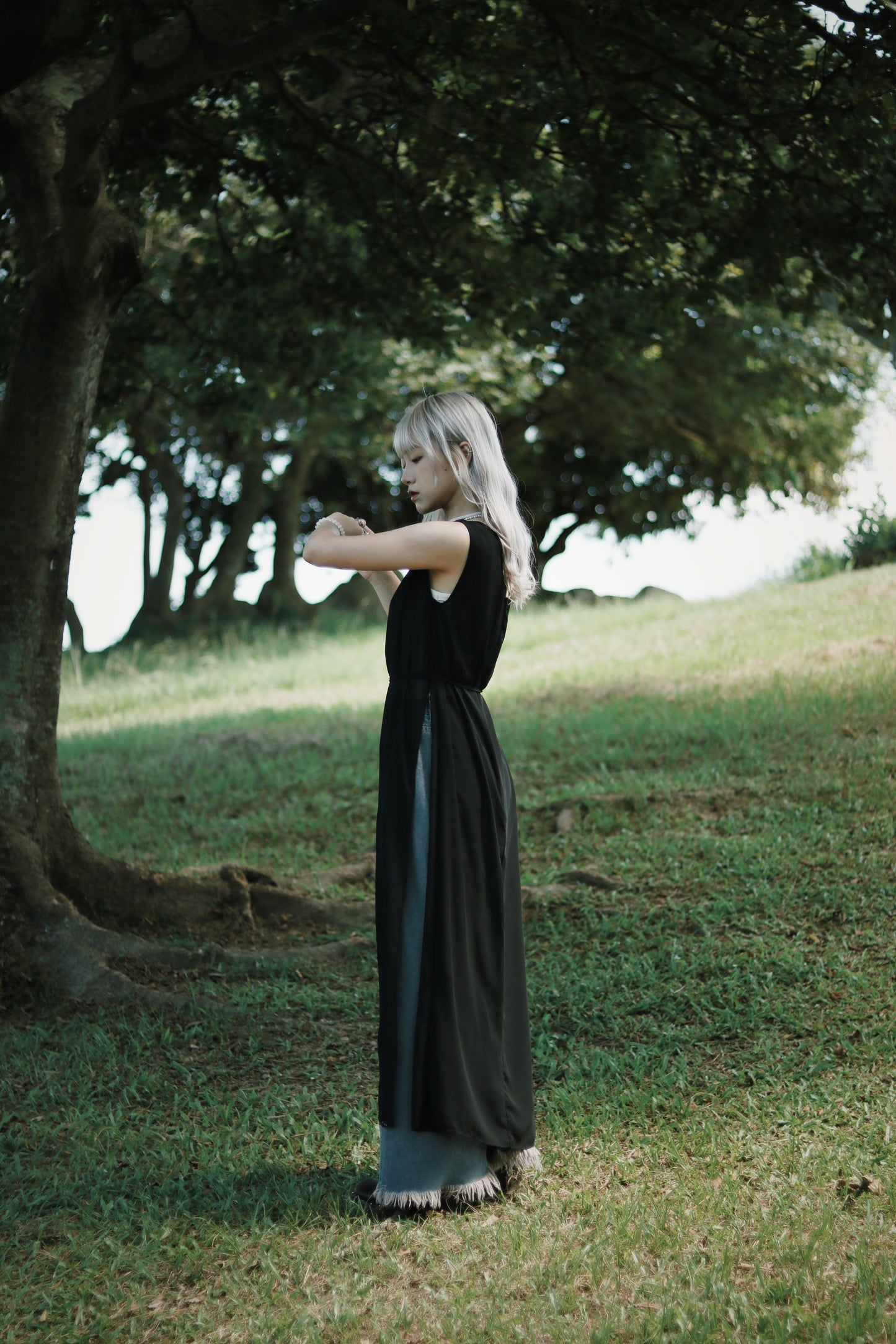 Double Slit Dress (Black)