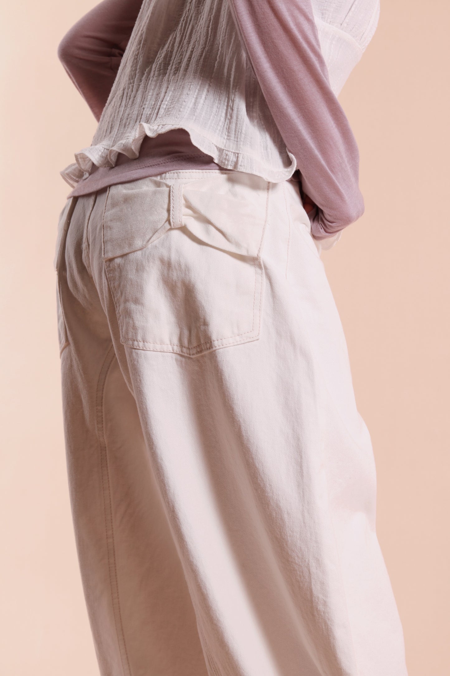 Ribbon Jeans (White)