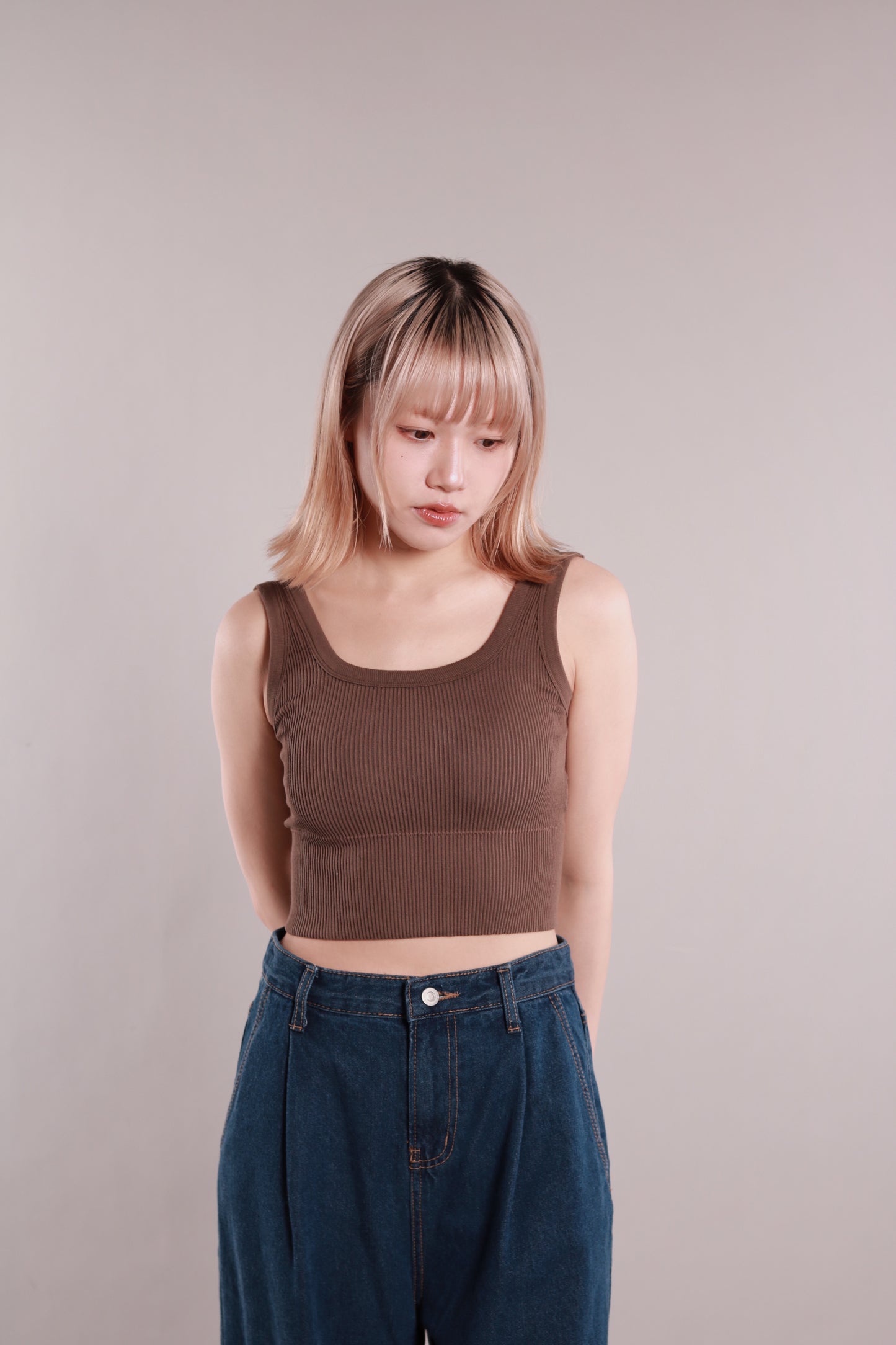 Square Fit Bra Top (Brown)