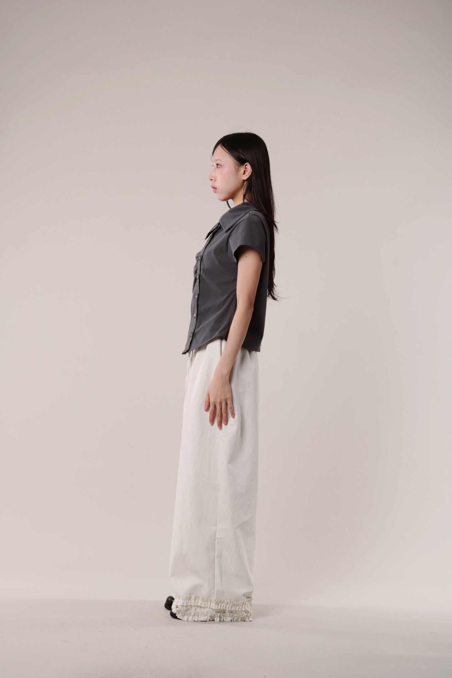 Double Ruffle Pants (Ivory)
