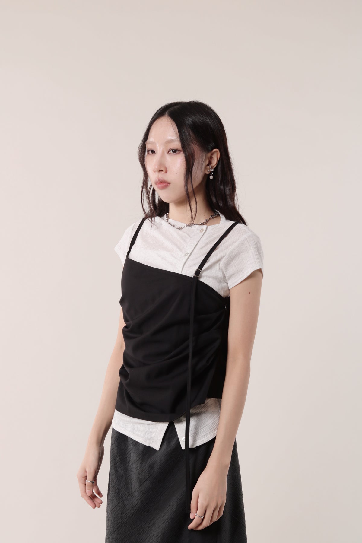 Boyce Gathered Sleeveless Top (Black)