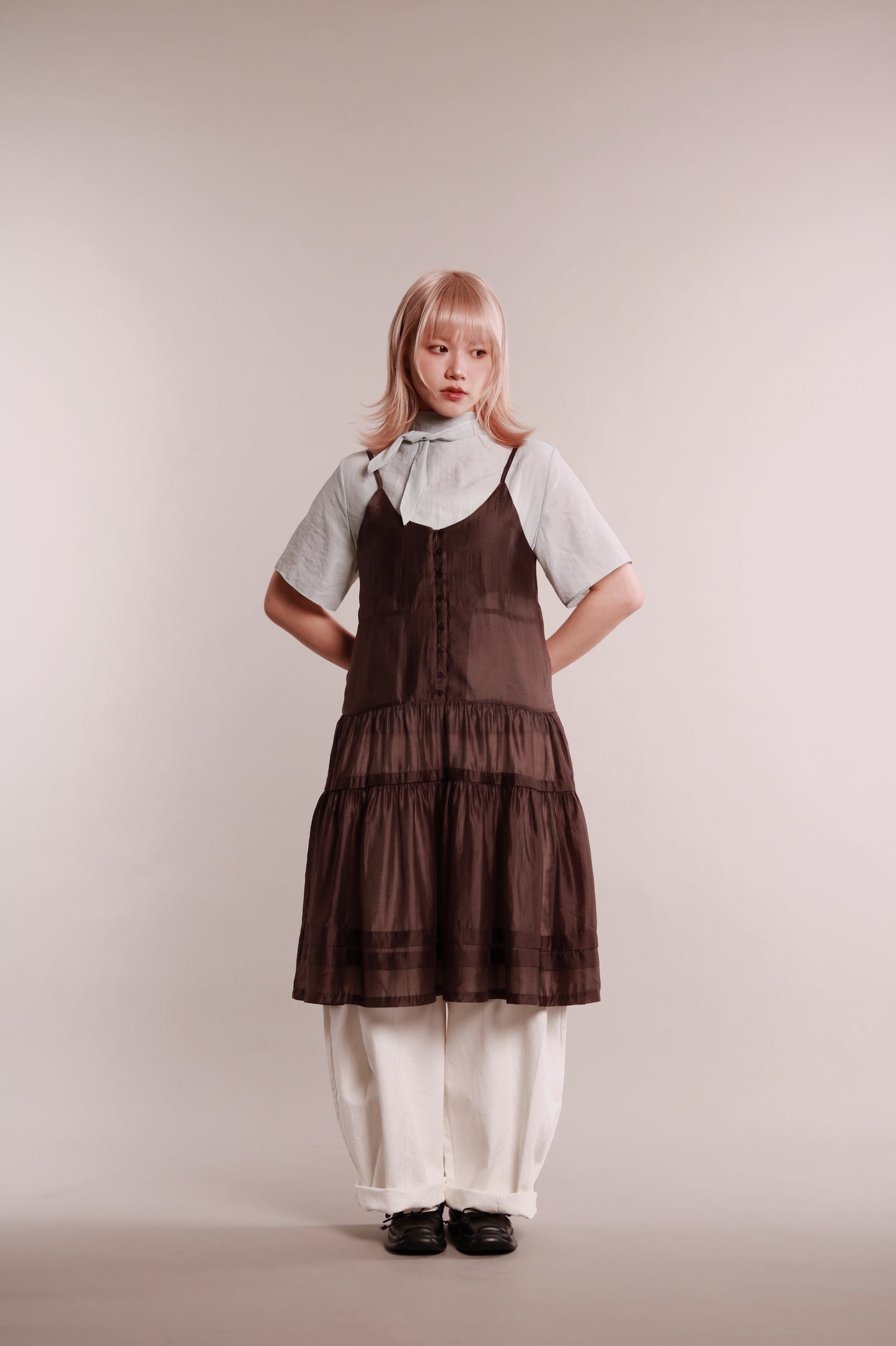 See Through Tie Top (Sky)