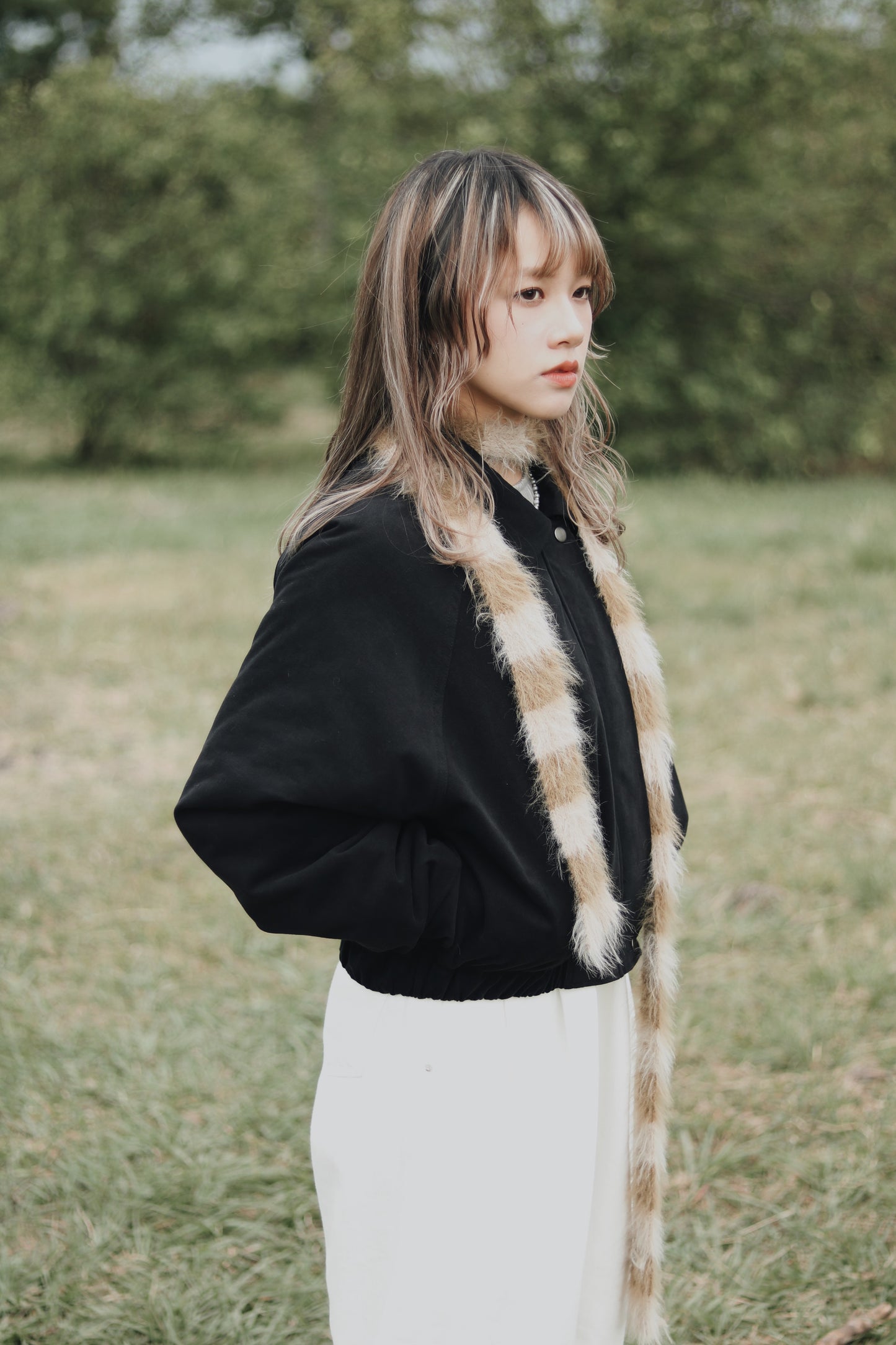 Cropped Blouson Jacket (Black)