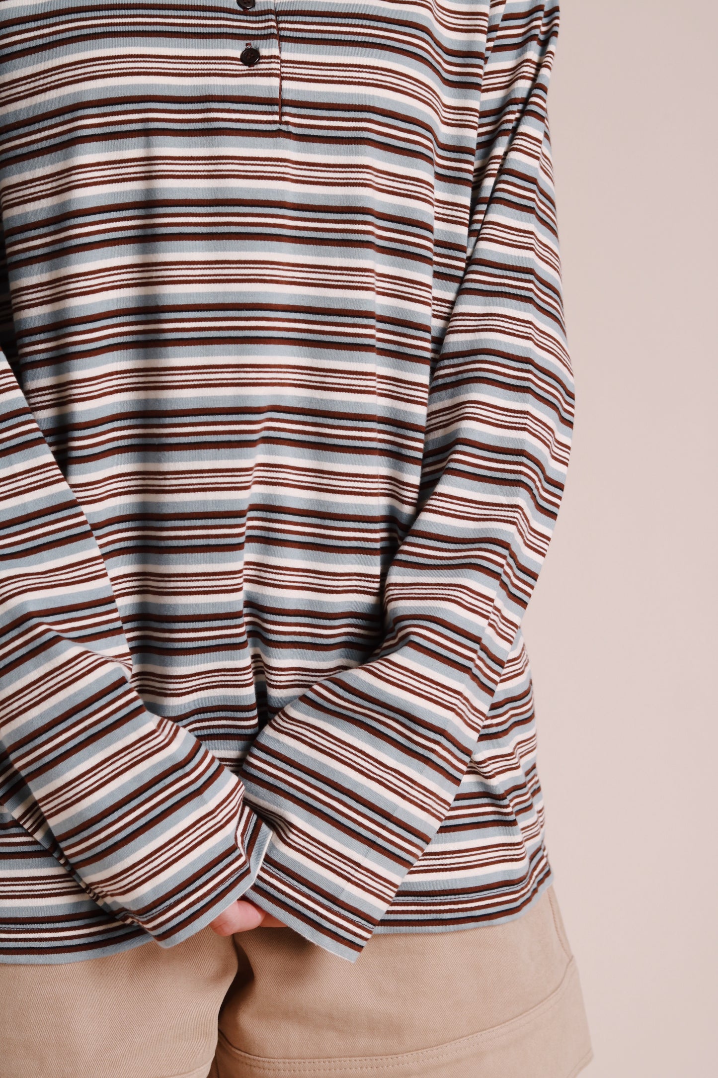 Striped Polo Top (Blue)